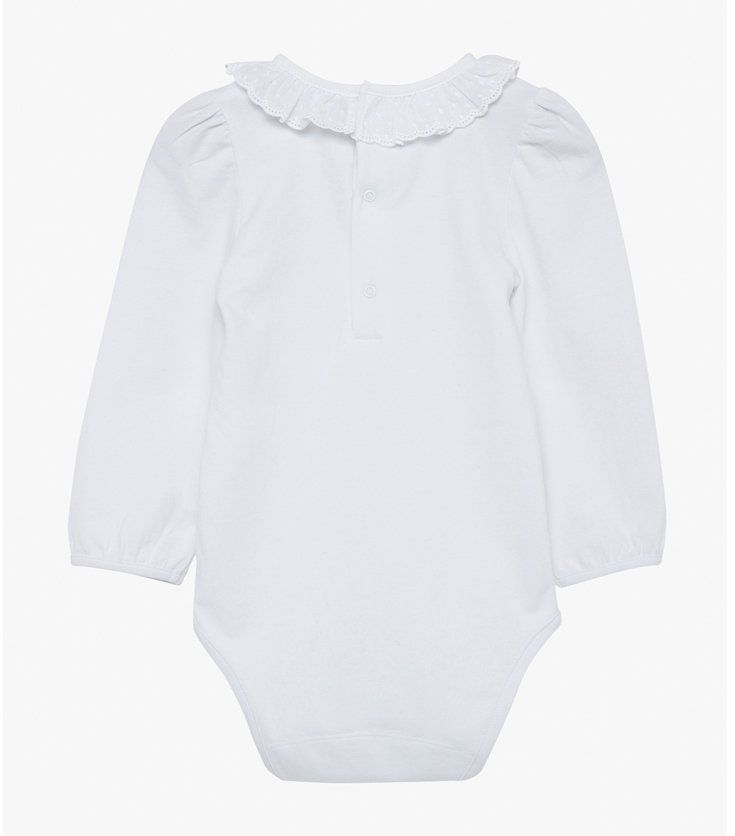 Stretch-Cotton Laura Bodysuit (1-24 Months) WHITE Image 2