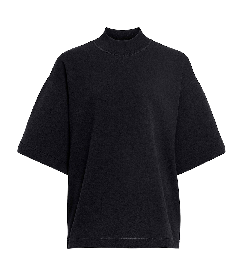 Cotton-Blend Knit T-Shirt NOIR ALAIA Image 1