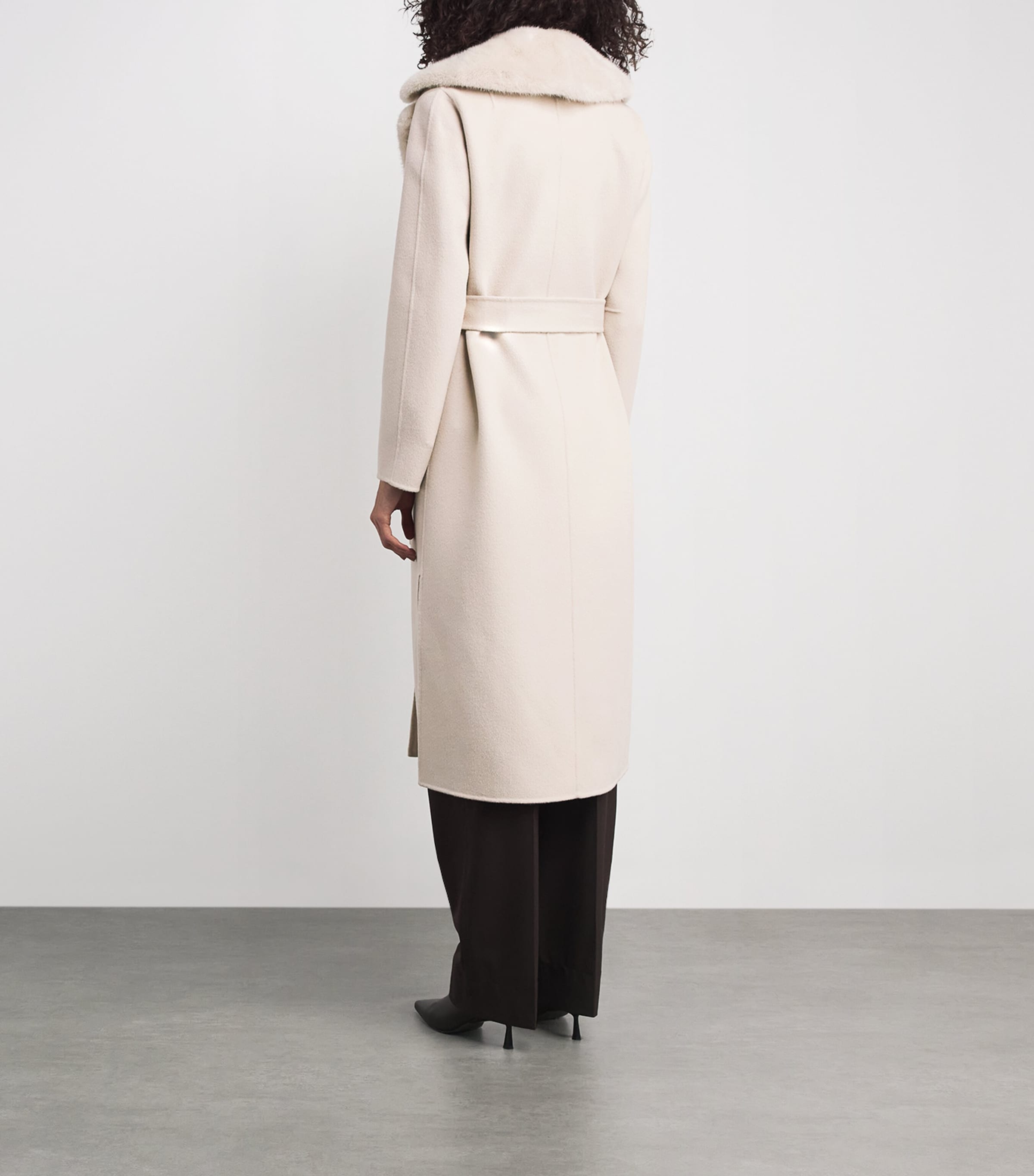 Cashmere-Mink Belted Long Coat A2122 Image 4