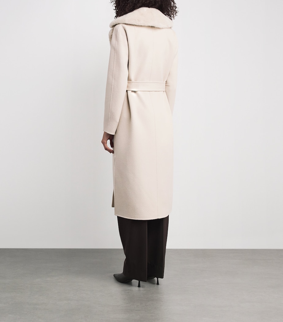 Cashmere-Mink Belted Long Coat A2122 Image 4