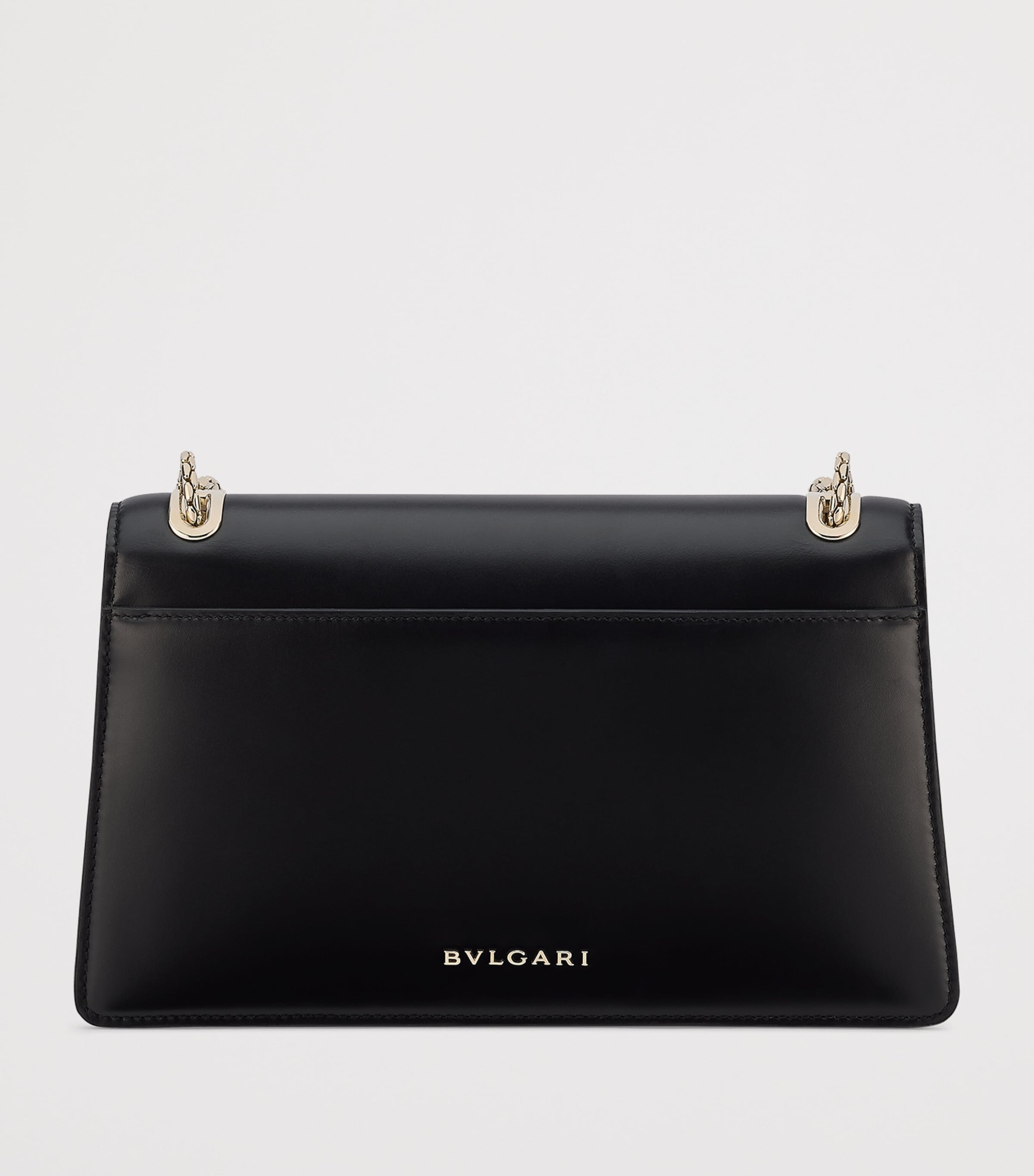 Leather Serpenti Forever Shoulder Bag BLACK Image 2