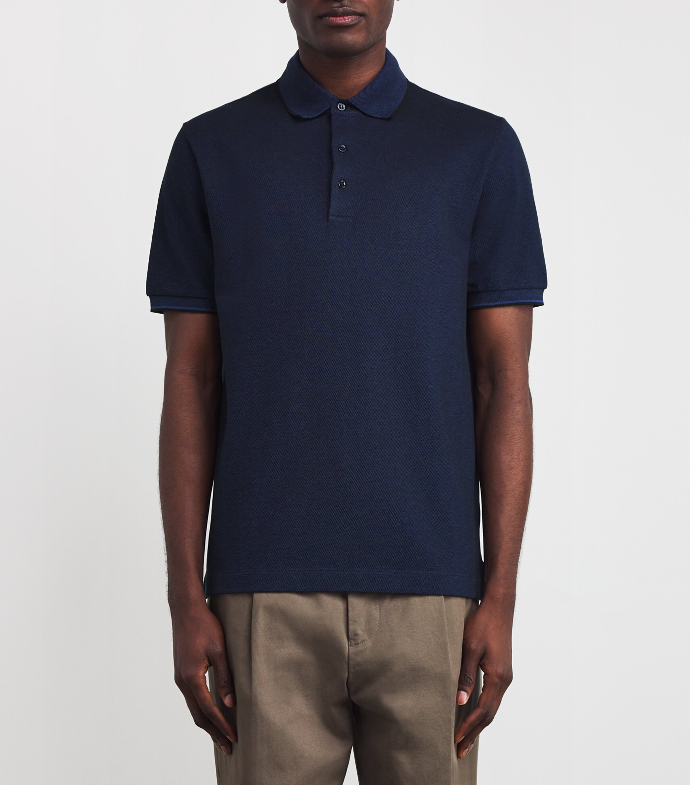 Canali Mens Cotton Polo Shirt Image 3