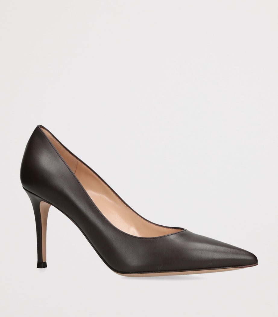 Leather Gianvito Pumps 85 DARK BROWN Image 3