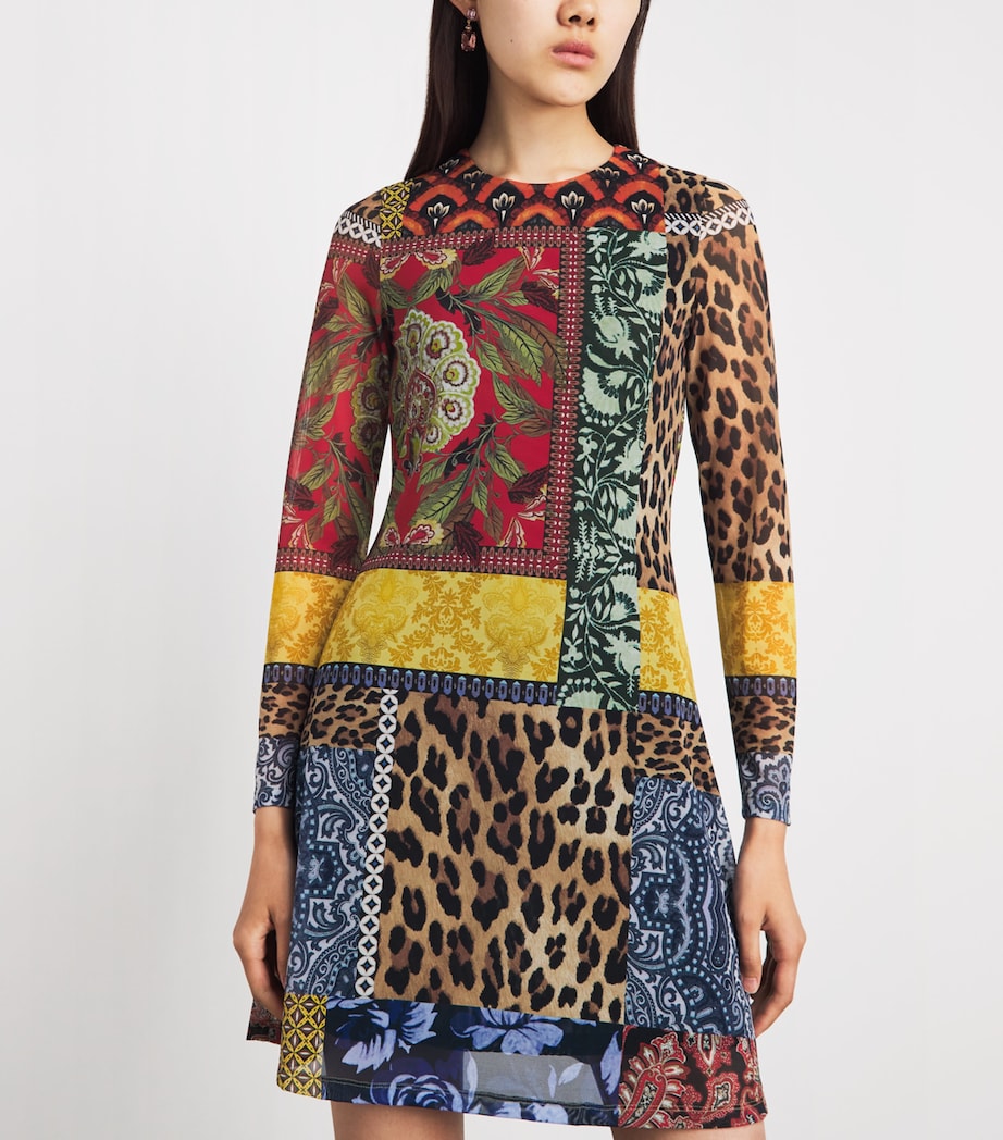 Alice+Olivia Womens Mesh Patchwork Delora Mini Dress Off The Grid Lg Image 5