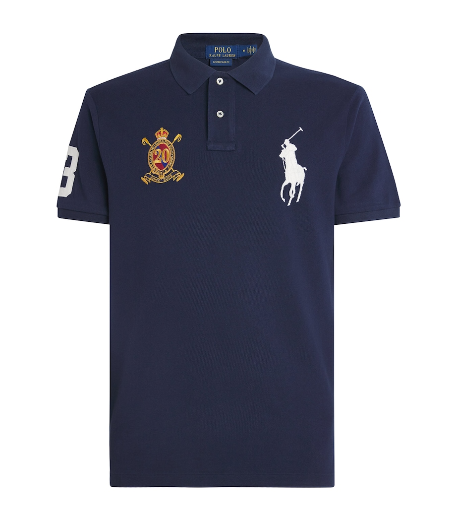Polo Ralph Lauren Mens 20th Anniversary Crest Polo Shirt Navy Image 1