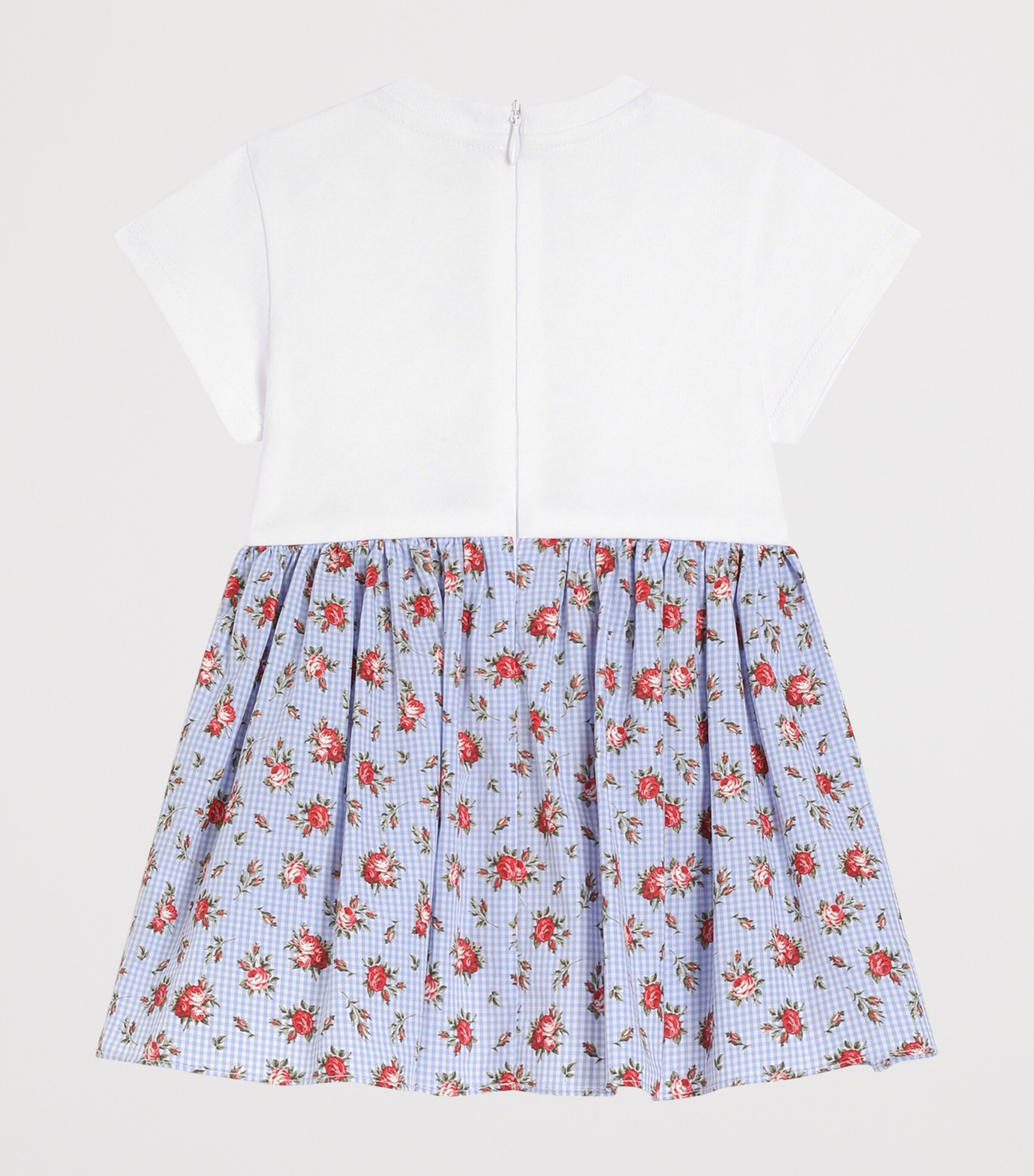 Dolce&Gabbana Kids Cotton Check Floral Dress and Bloomers (3-30 Months) Combined Colour Image 2
