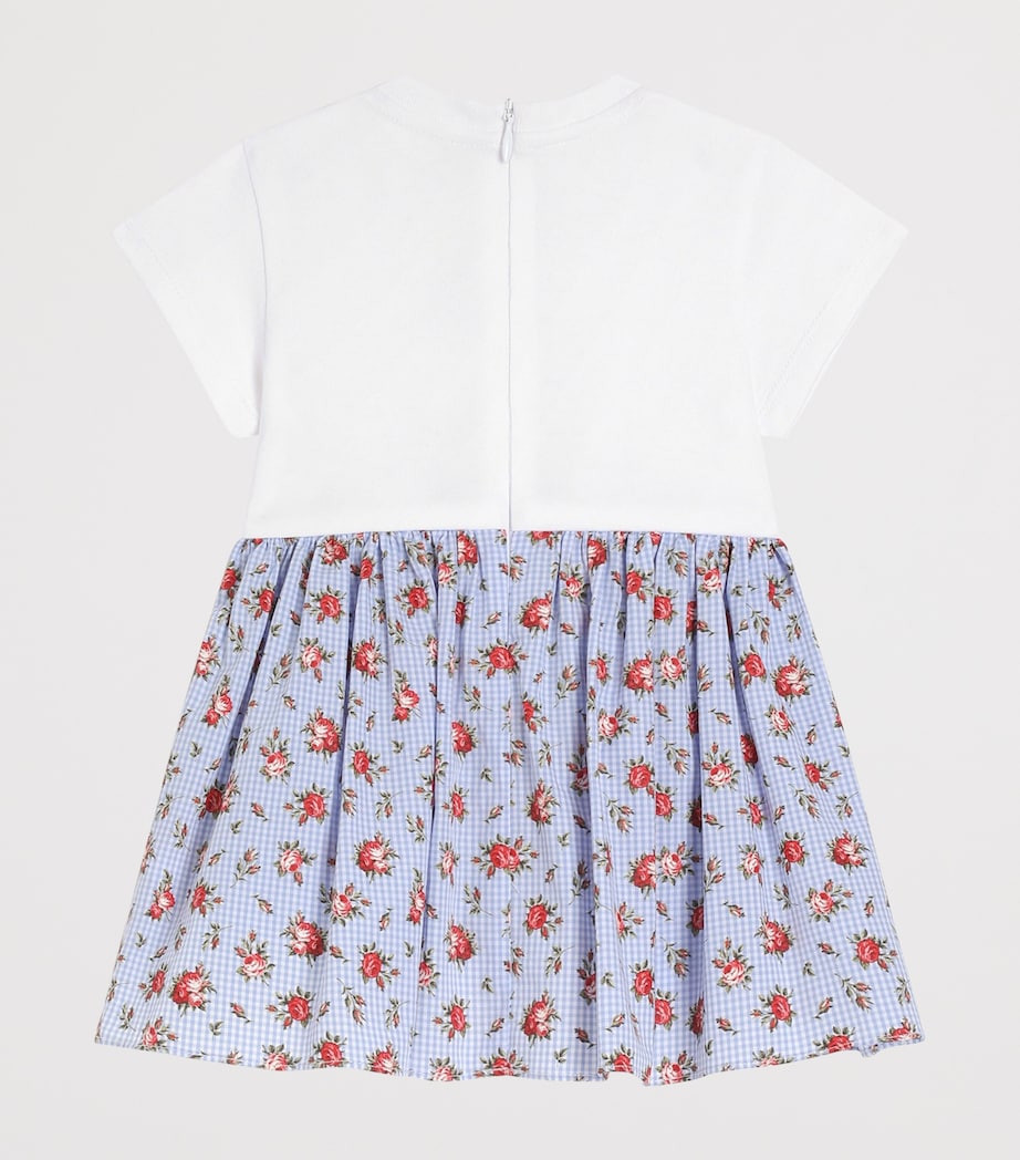 Dolce&Gabbana Kids Cotton Check Floral Dress and Bloomers (3-30 Months) Combined Colour Image 2