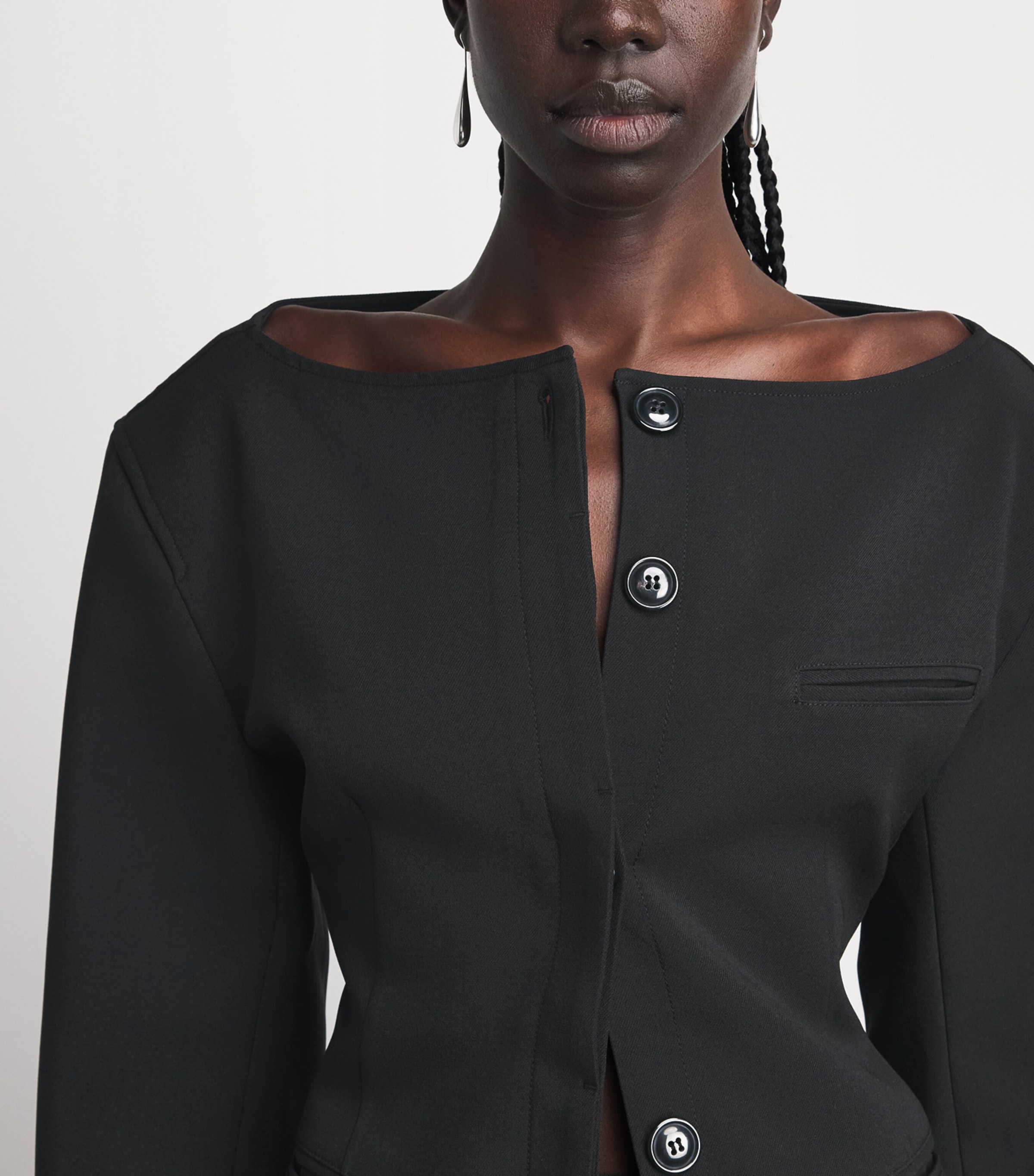 Source Unknown Womens Cinched Matteo Blazer Black Image 3