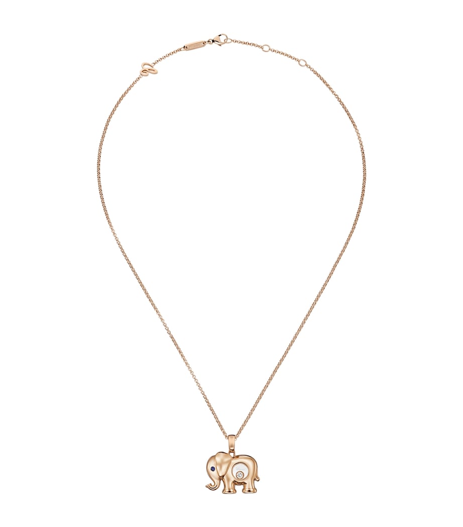 Rose Gold and Diamond Happy Diamonds Elephant Necklace 18K ROSE GOLD Image 1