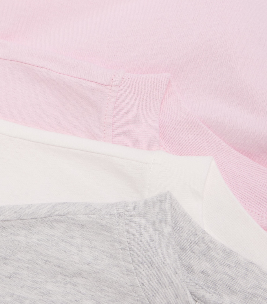 Pack of 3 Cotton Logo T-Shirts (4-12+ Years) 033BOFFW WHT RSE PNK Image 3