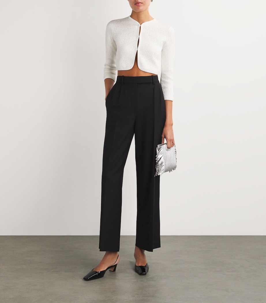 Knitted Sequinned Cardigan WHITE Image 2