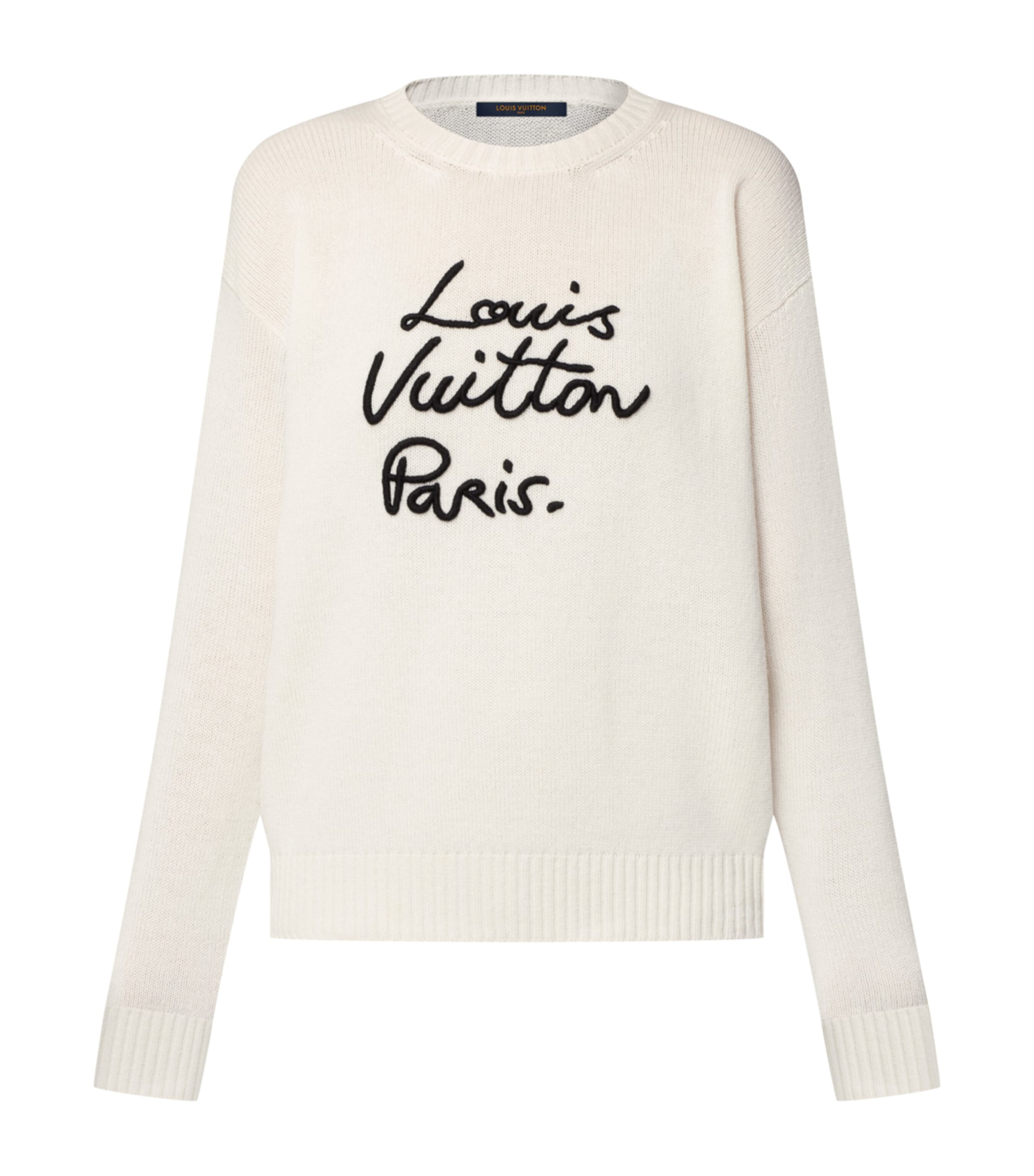 Cashmere Cursive Signature Sweater WHITE/BLACK Image 1