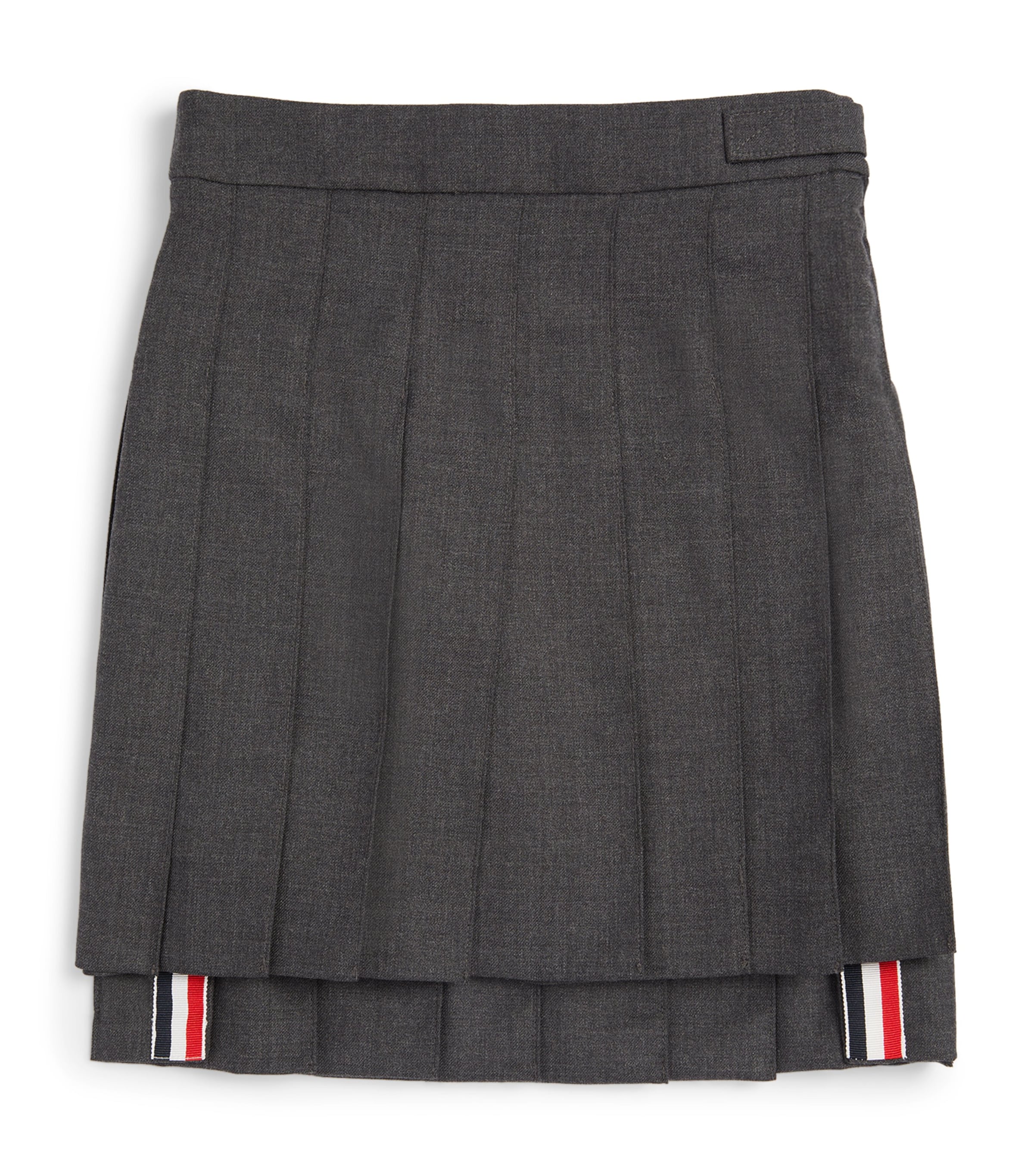 Thom Browne Kids' Wool Pleated Skirt In Gray