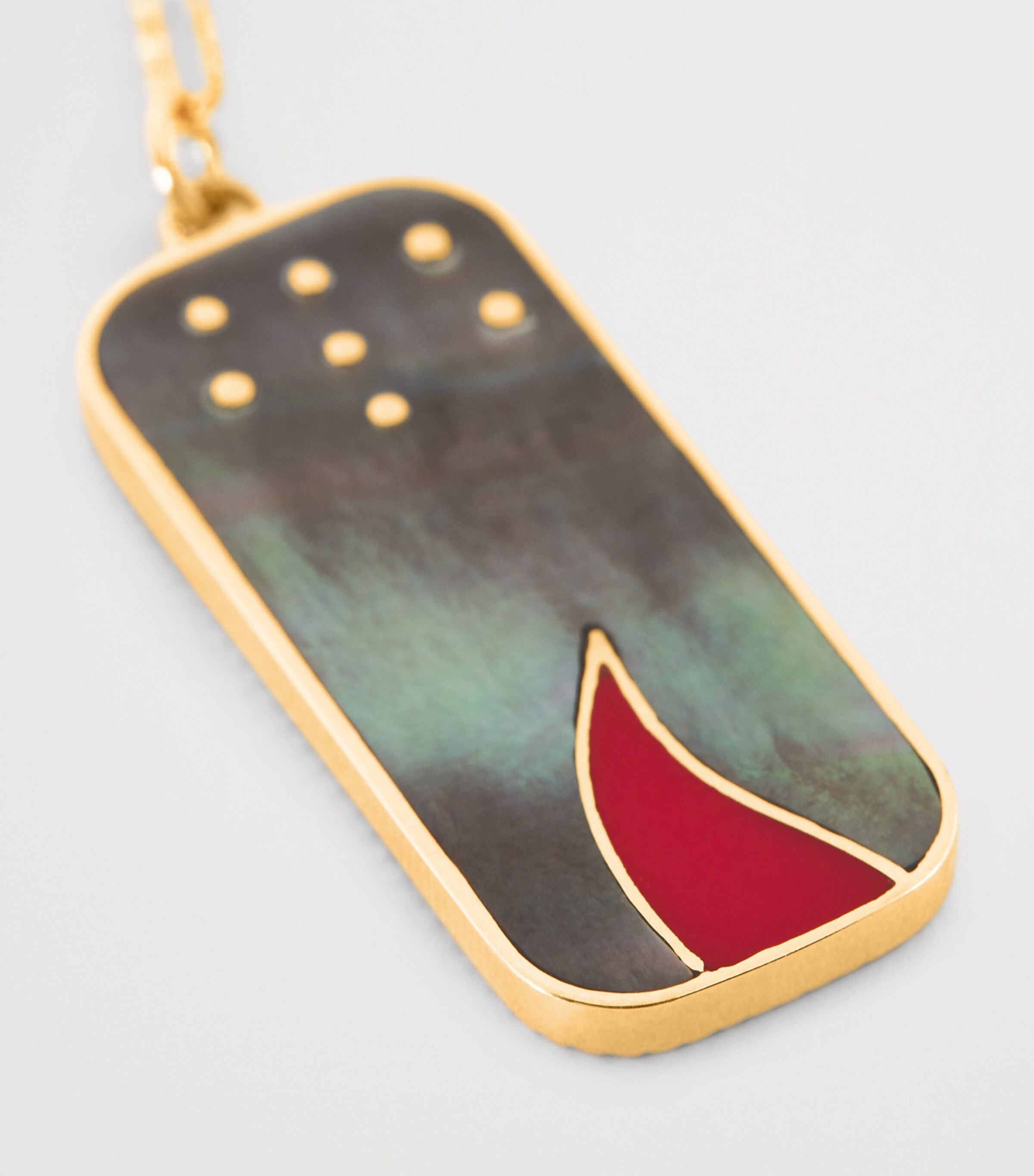 L'ATELIER NAWBAR Yellow Gold, Diamond and Mother-of-Pearl Elements of Love Fire Necklace Yellow Gold Image 5