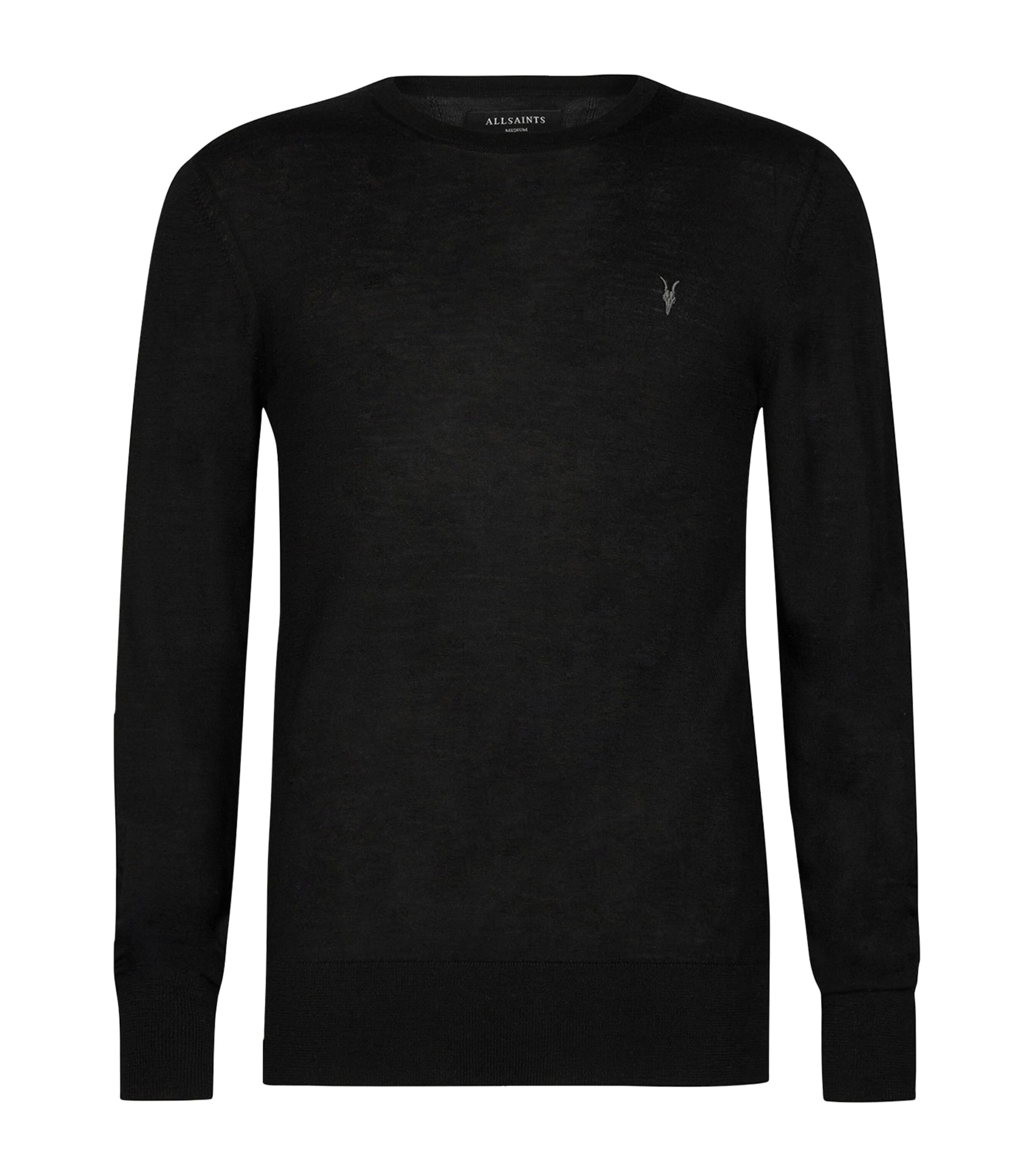 Allsaints Merino Crewneck Sweater In Black