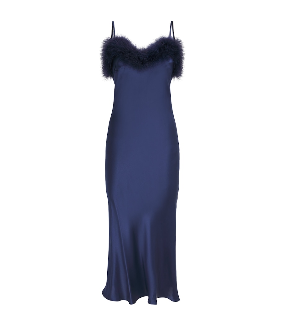 Gilda & Pearl Womens Silk Meet Me At Midnight Slip Dress Sapphire Image 1