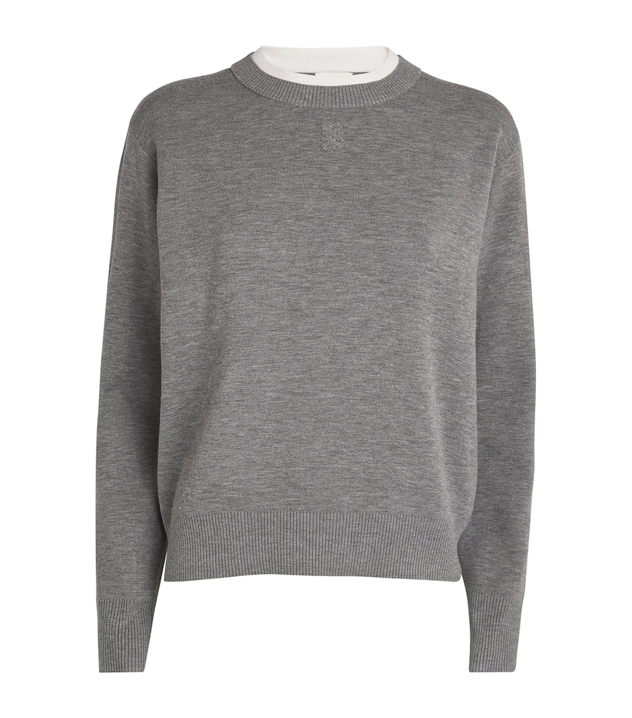 Contrast-Neck Oversized Sweater GREY Image 1
