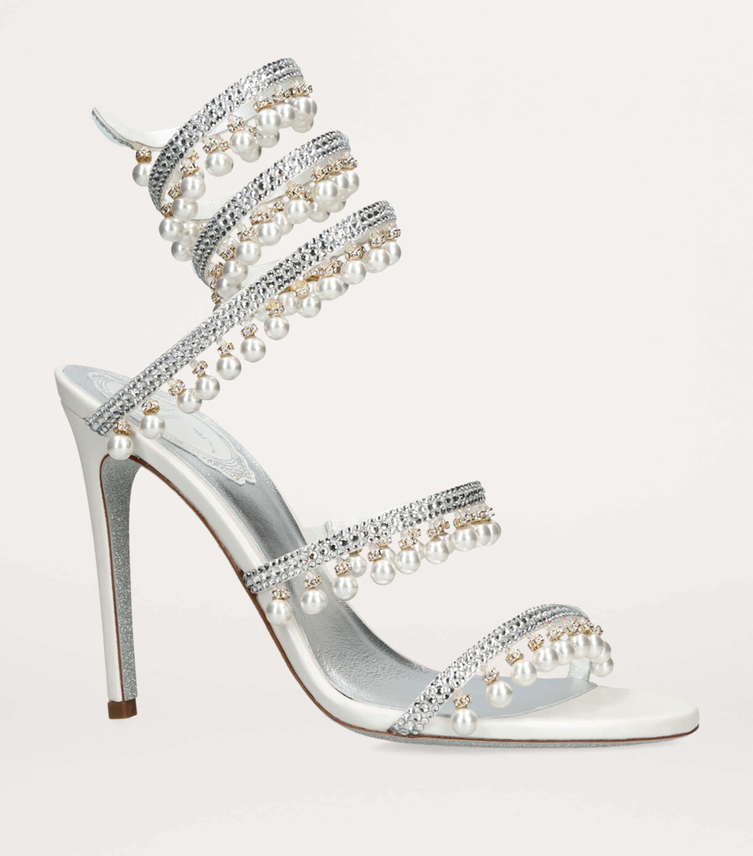 Embellished Chandelier Heeled Sandals 105 WHITE Image 3