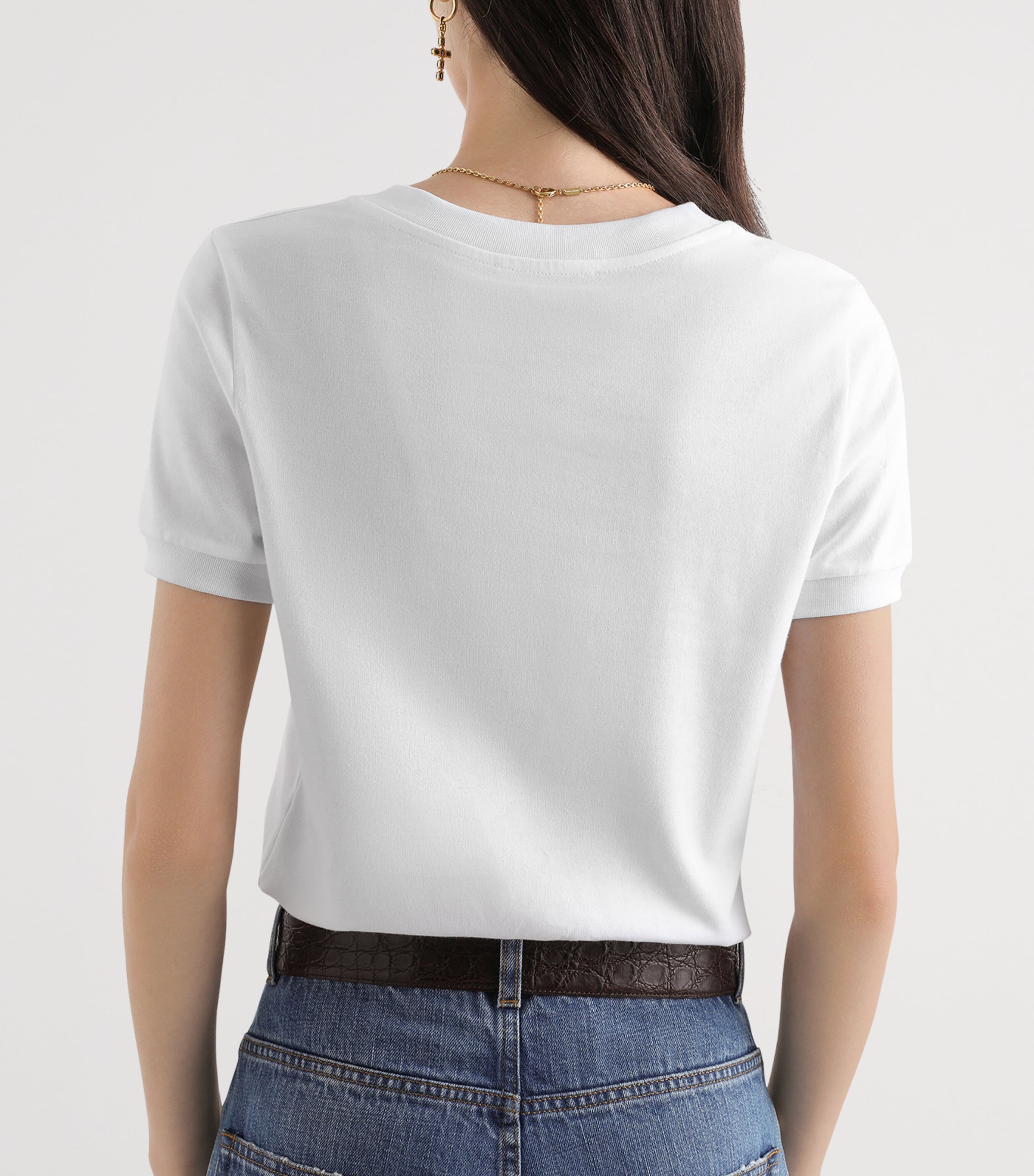 Dolce&Gabbana Womens Cotton Logo T-Shirt Opti Image 5