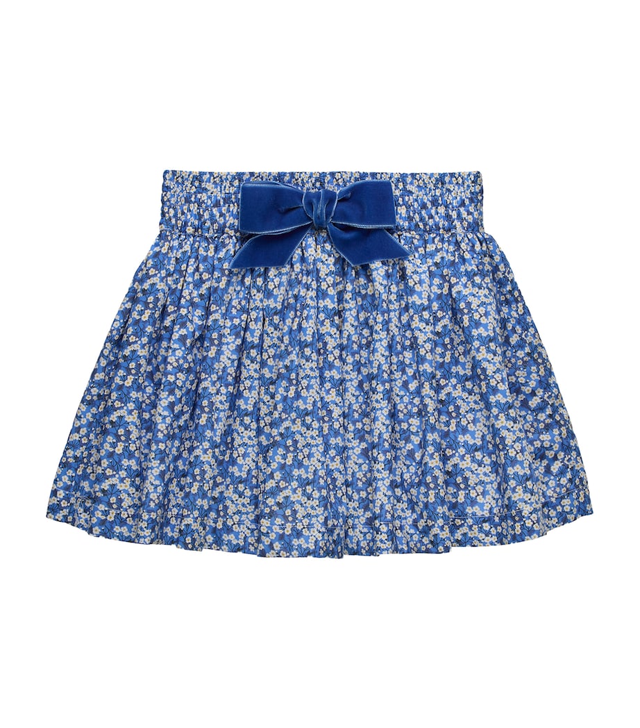 Trotters Cotton Mitsi Floral Skirt (6-11 Years) Blue Image 1