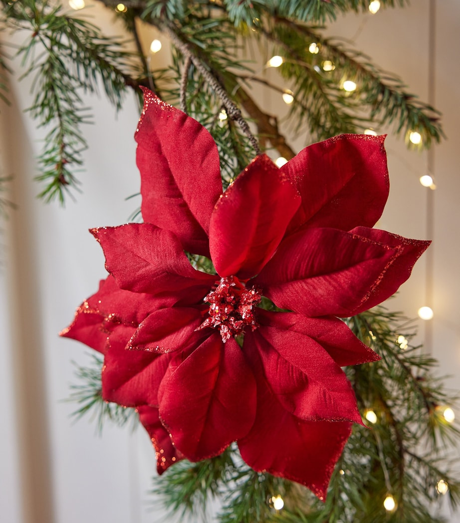 Harrods Poinsettia Flower Clip Red Image 2