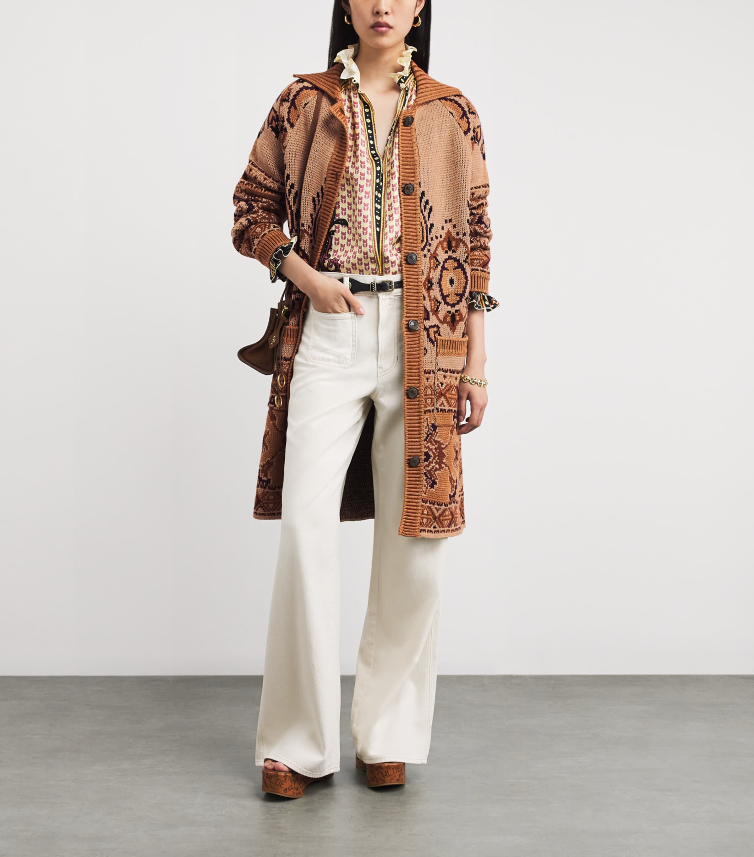Wool-Blend Longline Cardigan S9825 Image 2