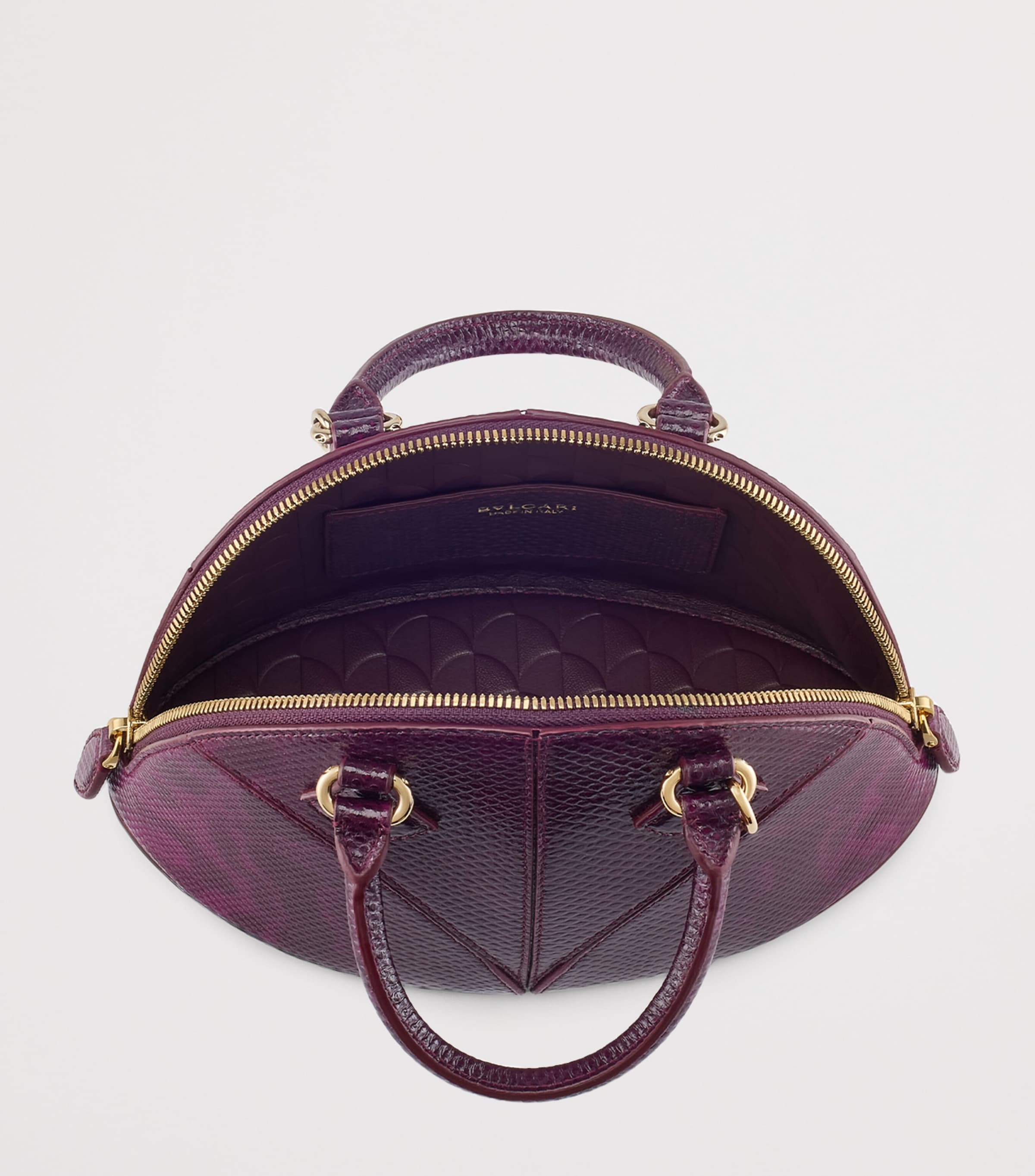 Bvlgari Small Leather Marquise Top-Handle Bag Purple Image 5