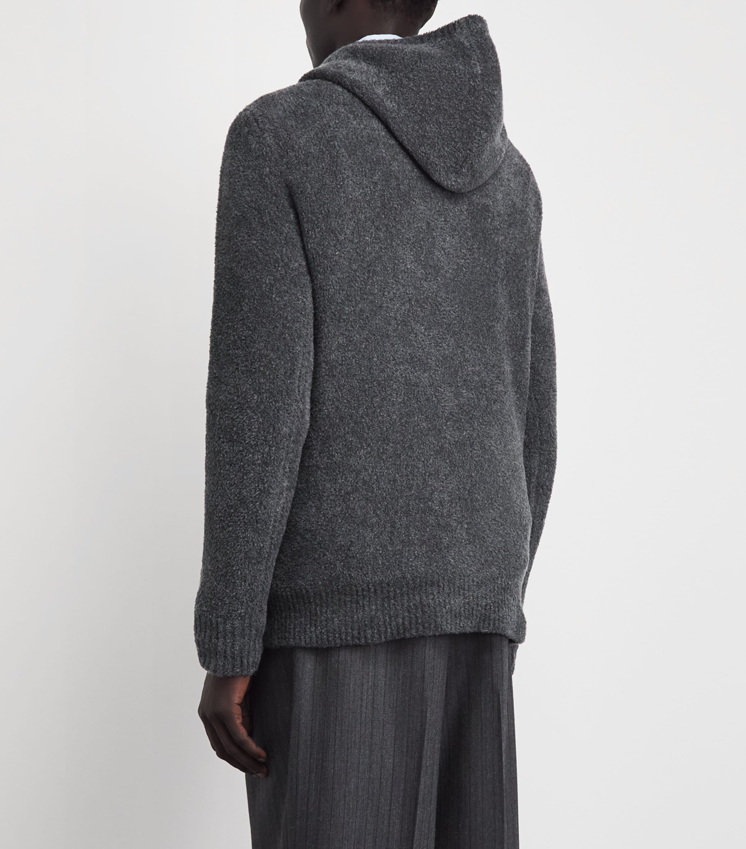 Gabriela Hearst Mens Cashmere-Silk Datum Hoodie Charcoal Image 5
