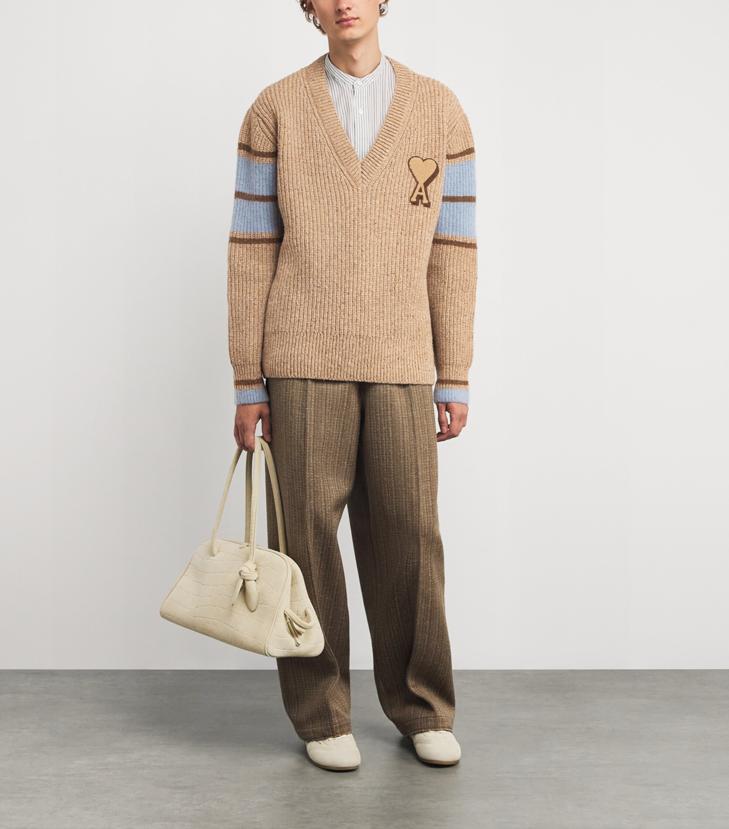 Wool-Blend College Sweater 280 - CAMEL Image 2