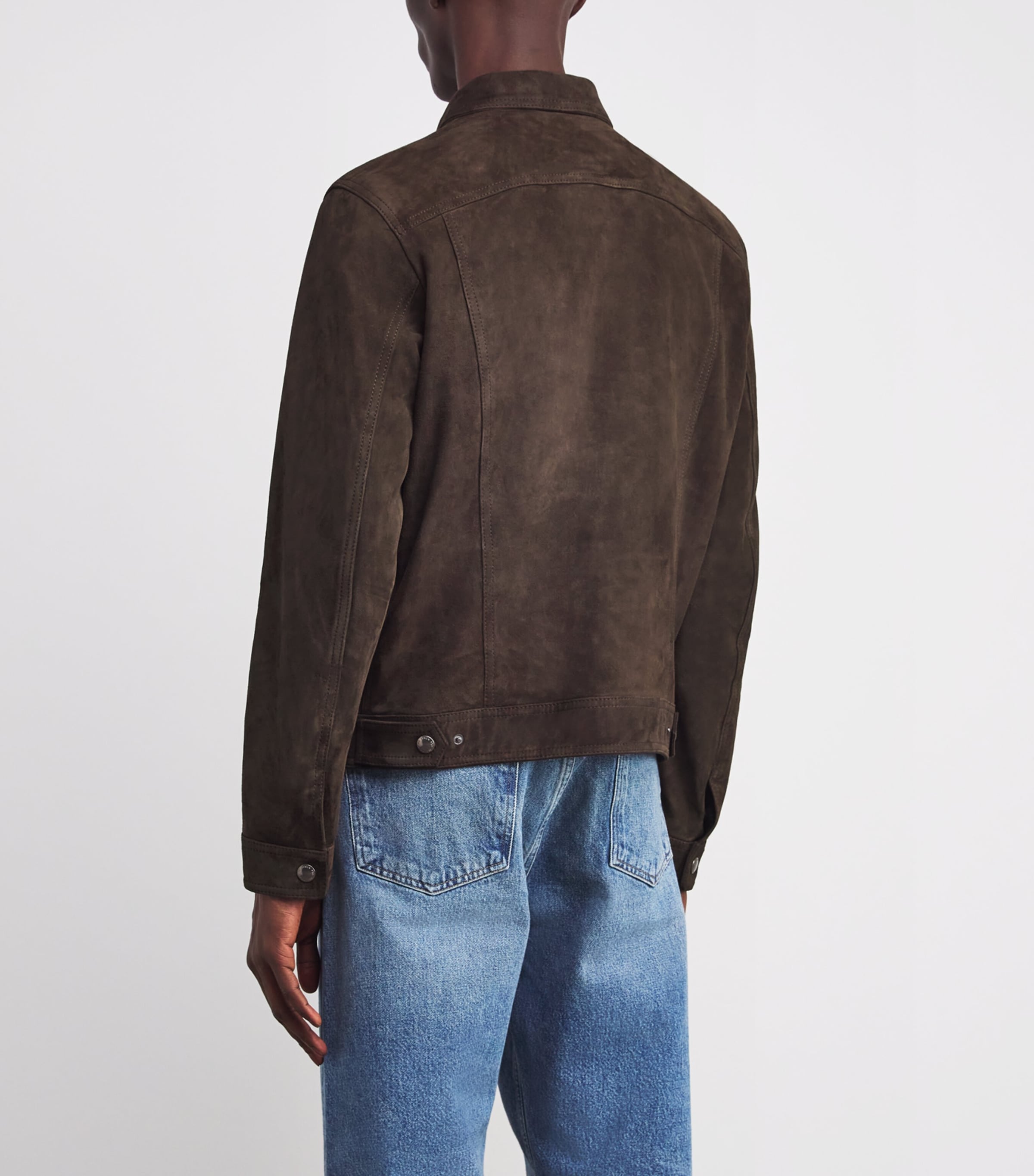 Suede Trucker Jacket 1VP - COFFEE BEAN Image 4