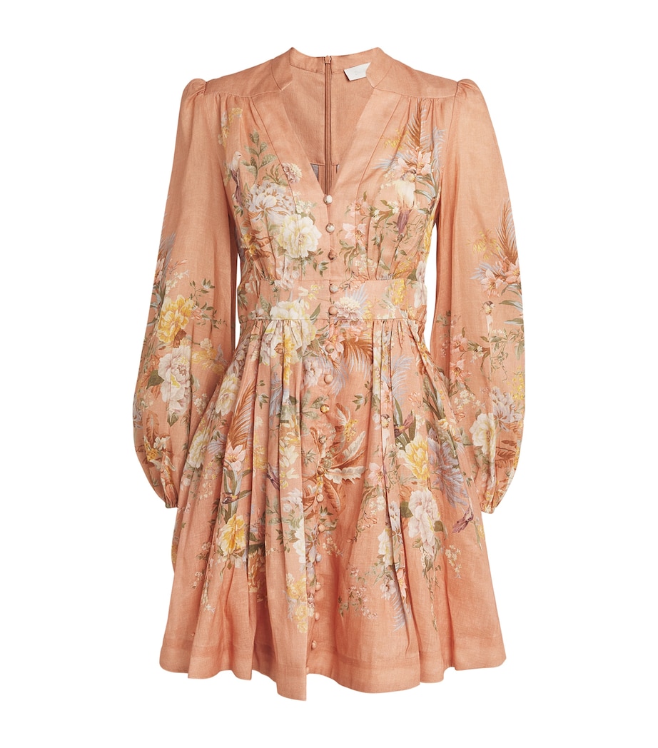 zimmermann floral linen dress Zimmermann, Hypnotic floral linen and silk minidress, Women, White, US 2P, Dresses