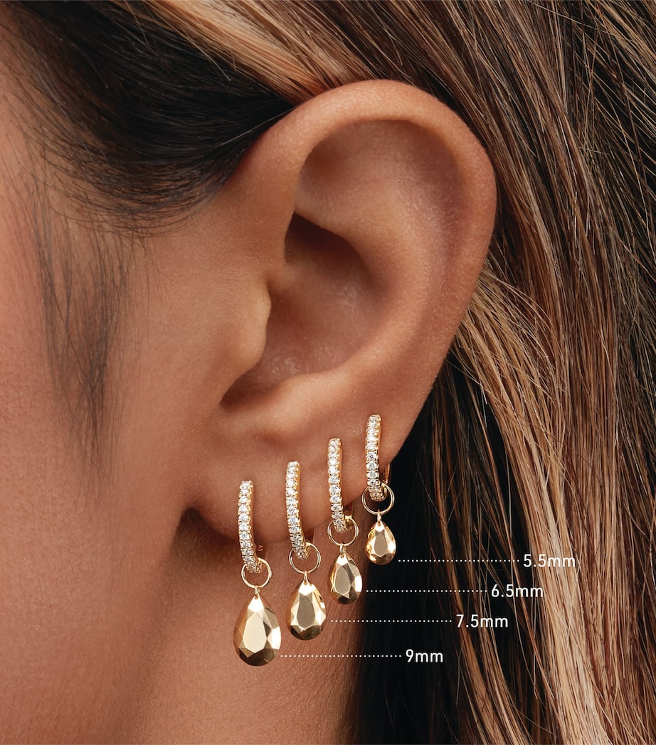 Faceted Pear Single Charm (9mm) YELLOW GOLD Image 2