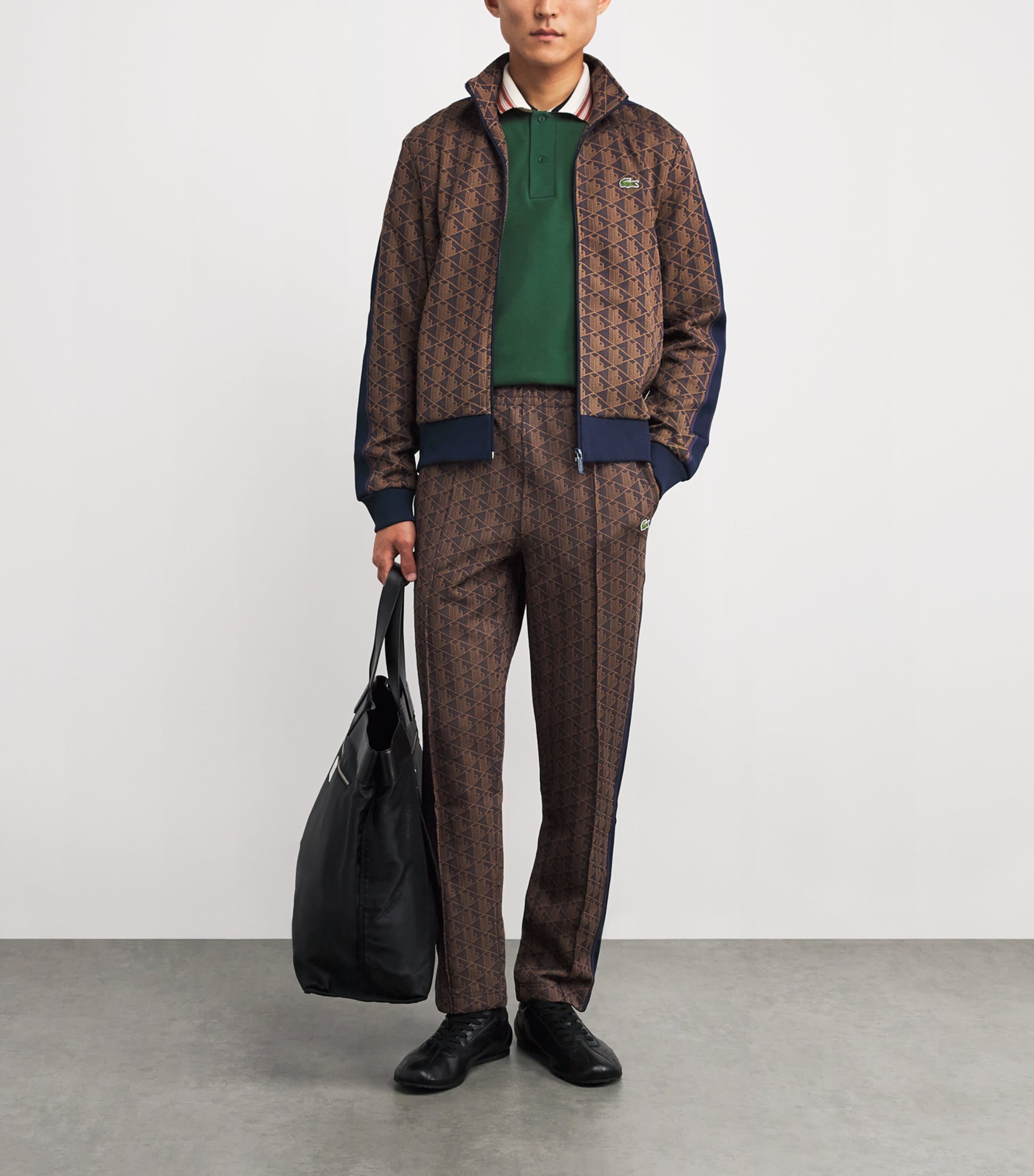 Lacoste Brown Jacquard Logo Track Jacket | Harrods US