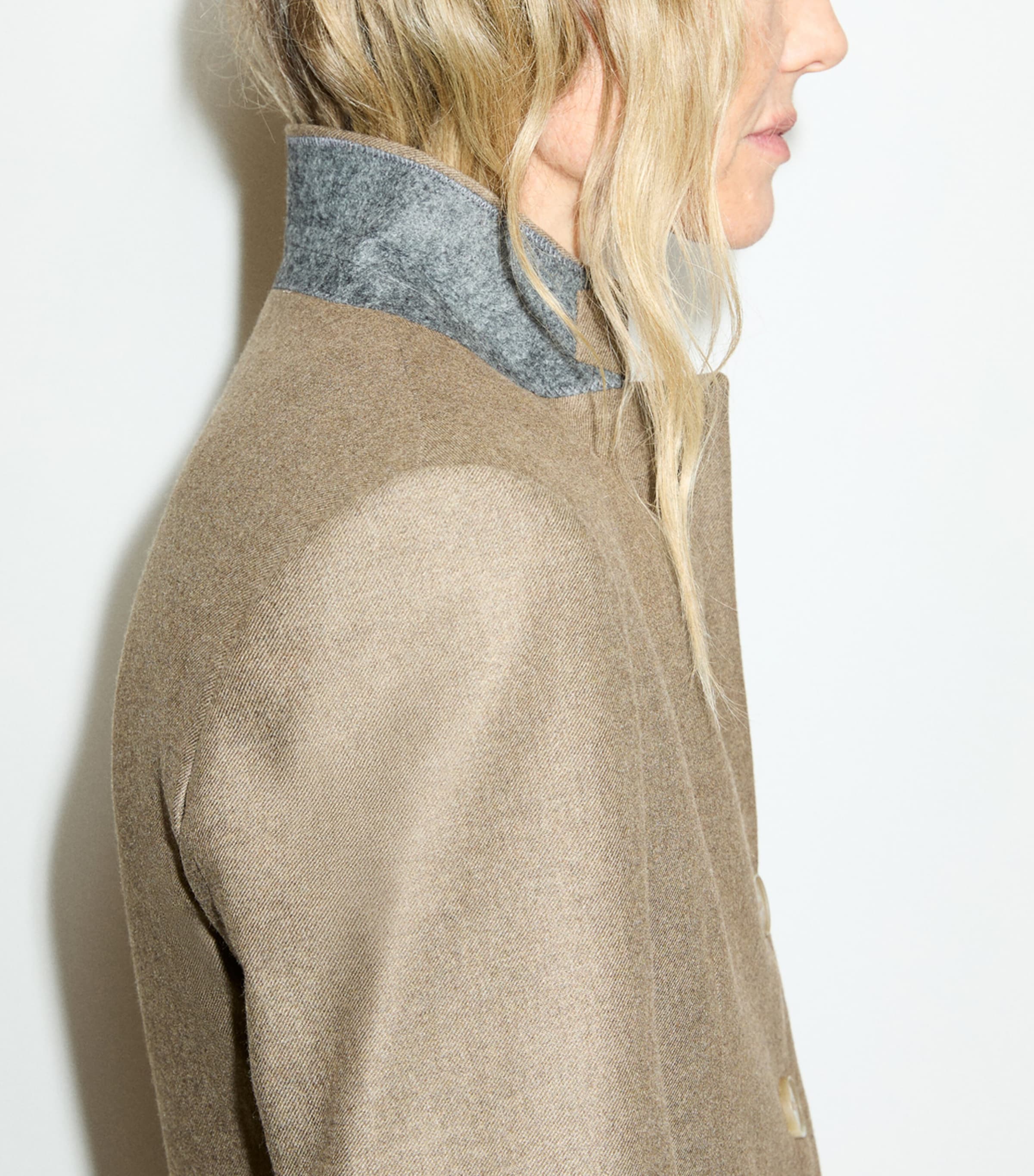 MAX&Co. Womens Button-Up Cropped Jacket Melange Grey Image 4