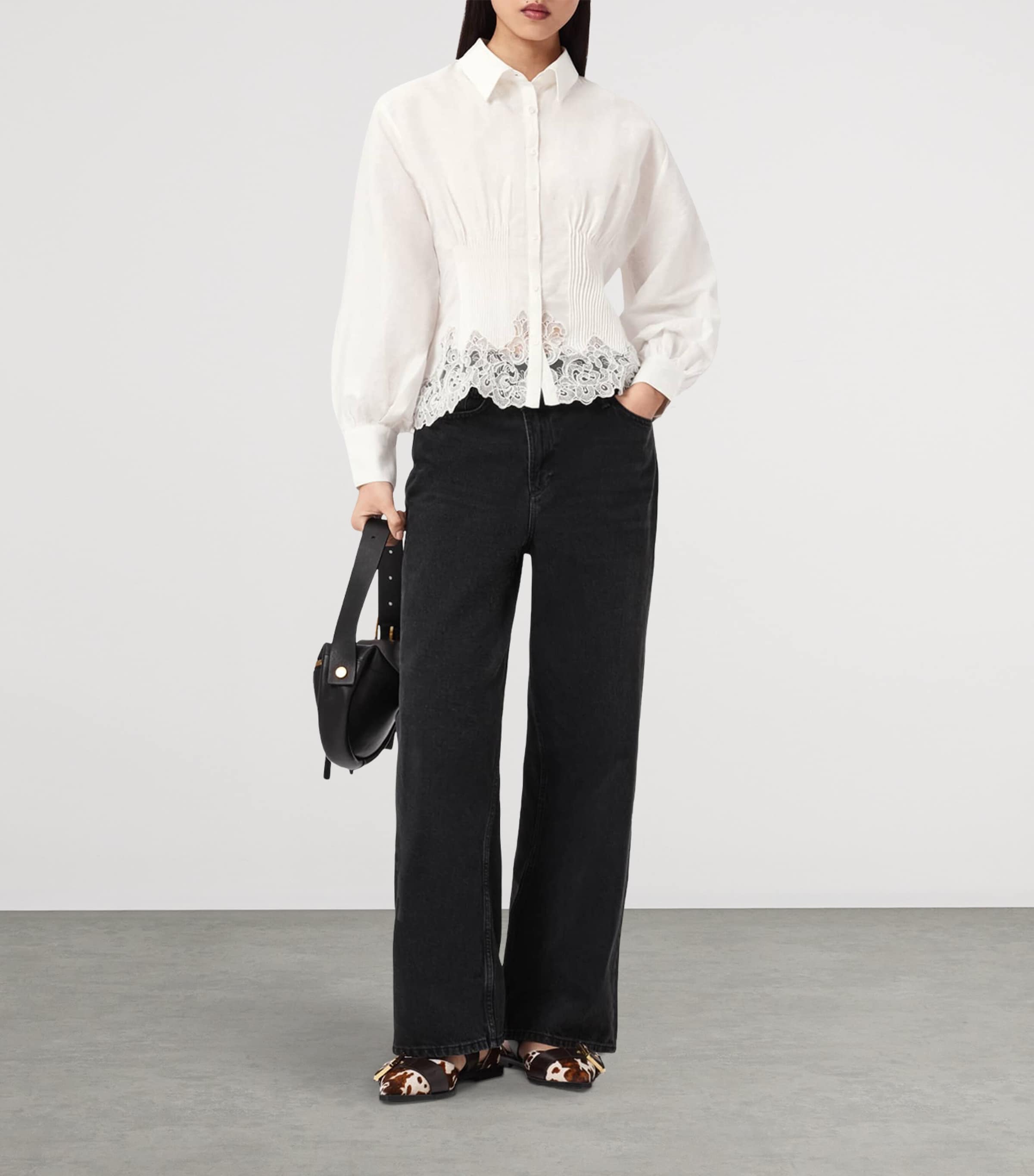 AllSaints Womens Linen-Cotton Carol Shirt White Image 6