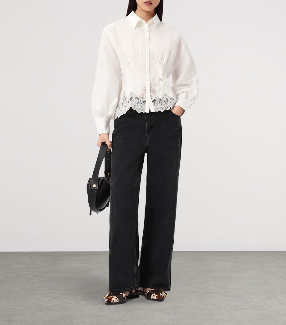 AllSaints Womens Linen-Cotton Carol Shirt White Image 6