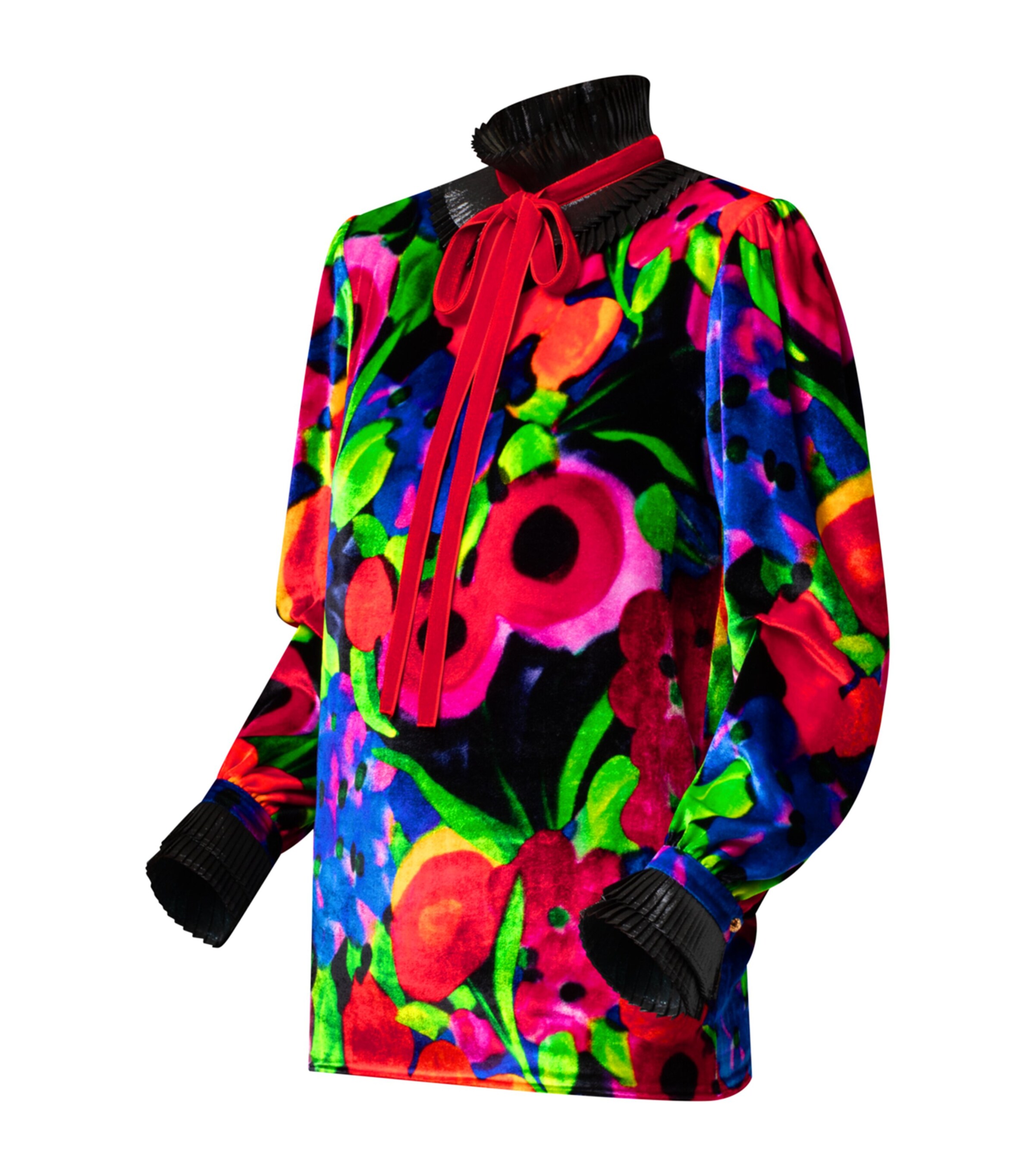 Metallic Ruffle-Collar Shirt MULTI Image 3