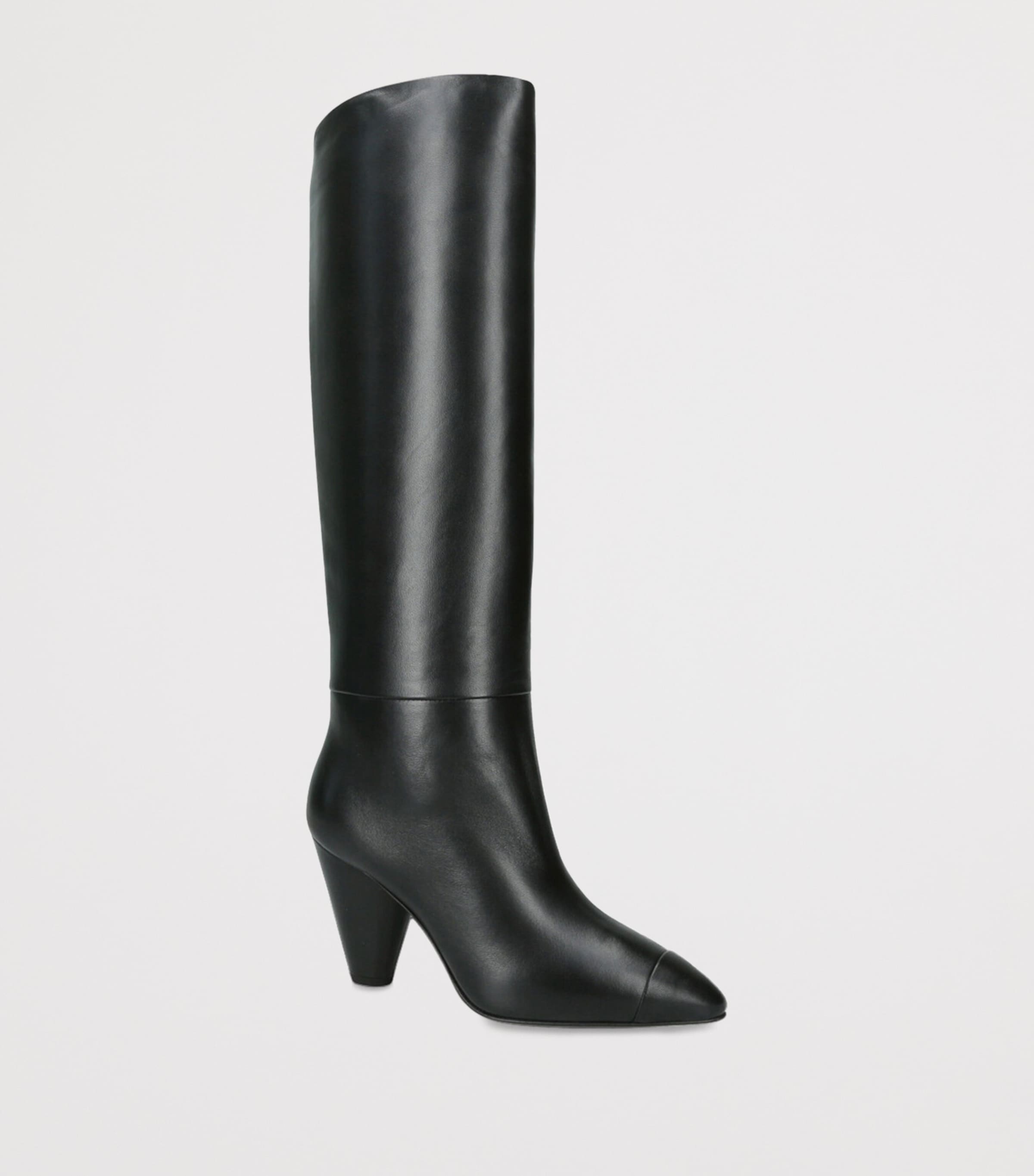 Leather Naty Knee-High Boots 85 BLACK Image 3