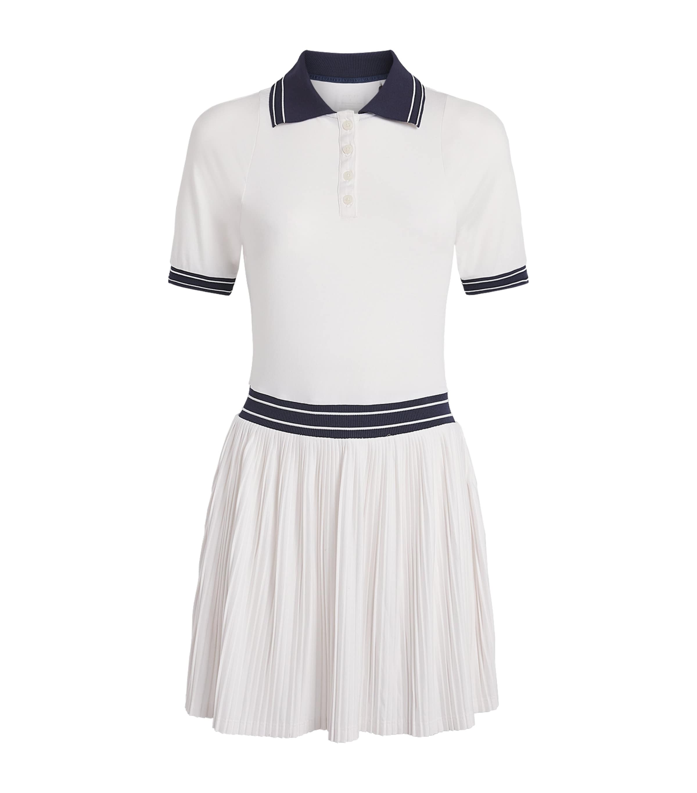 Varley Womens Jersey Draya Court Mini Dress White Image 1