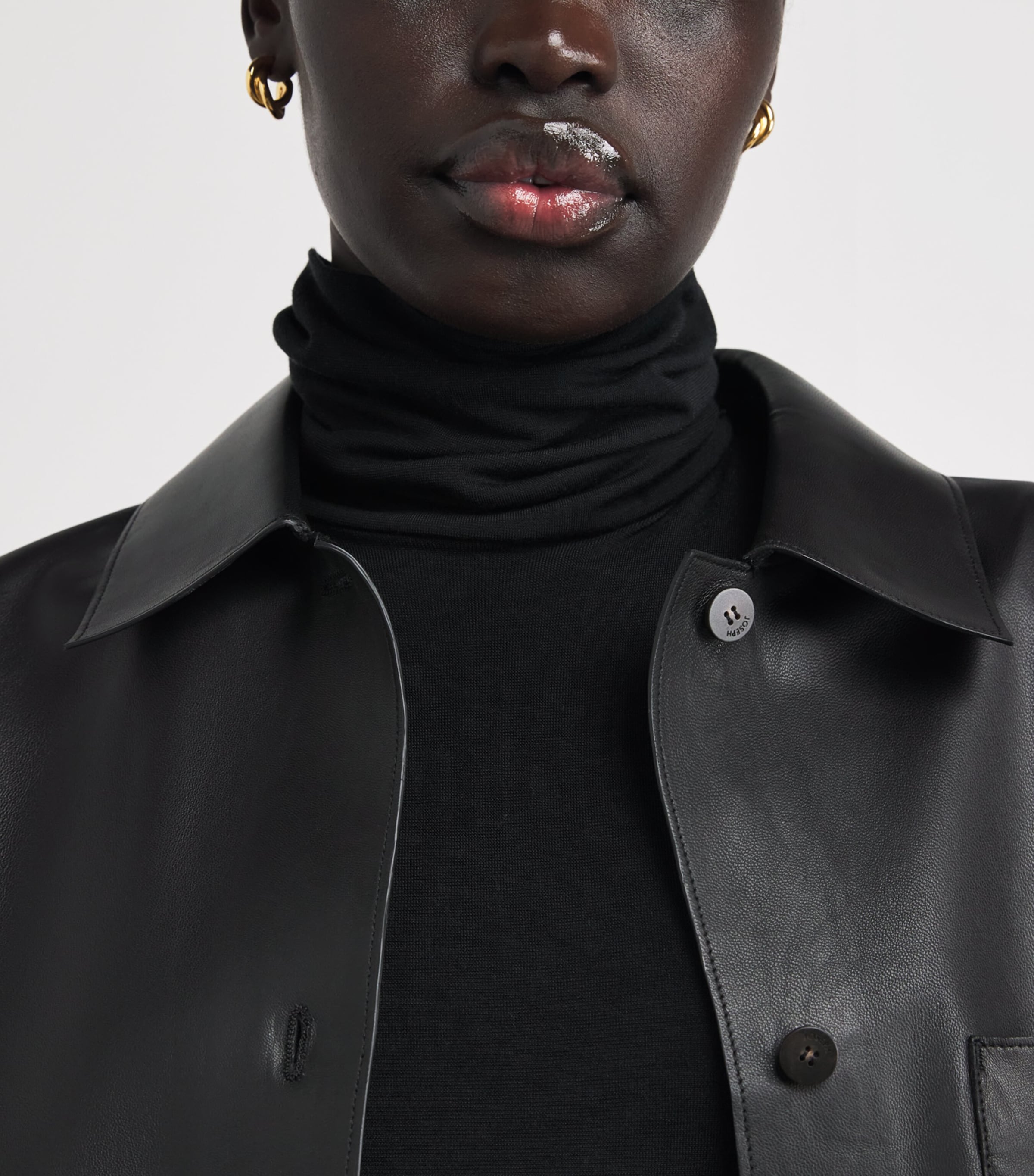 Penna Leather Overshirt BLACK Image 6