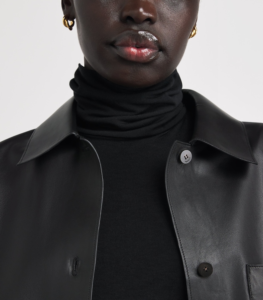 Penna Leather Overshirt BLACK Image 6