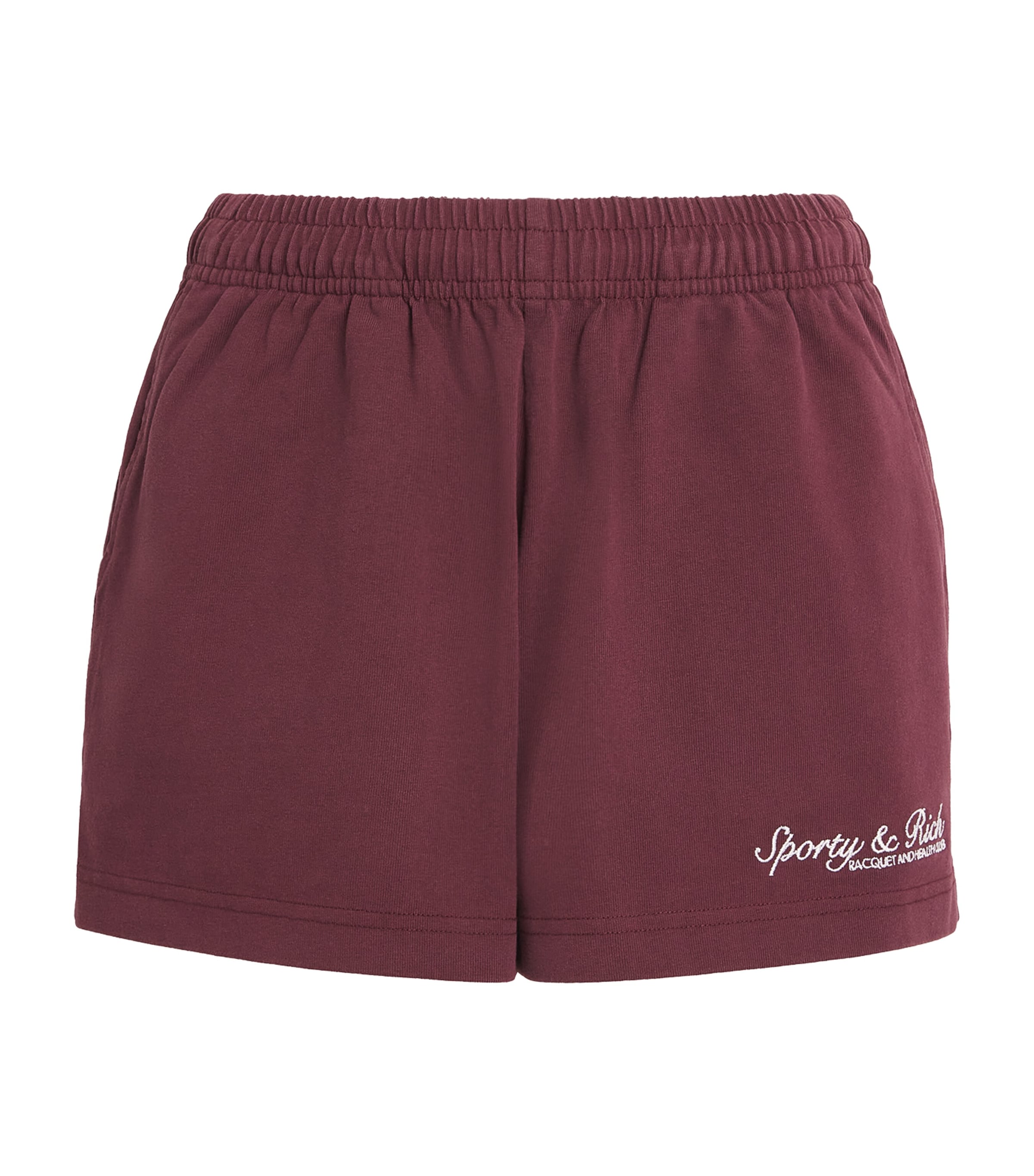Sporty & Rich Womens Cotton Syracuse Sweat Shorts Bordeaux Image 1