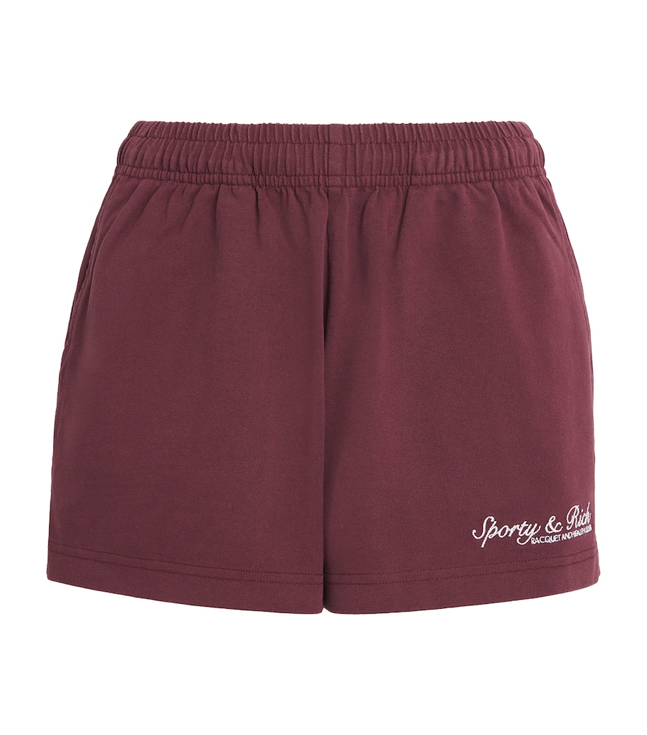 Sporty & Rich Womens Cotton Syracuse Sweat Shorts Bordeaux Image 1
