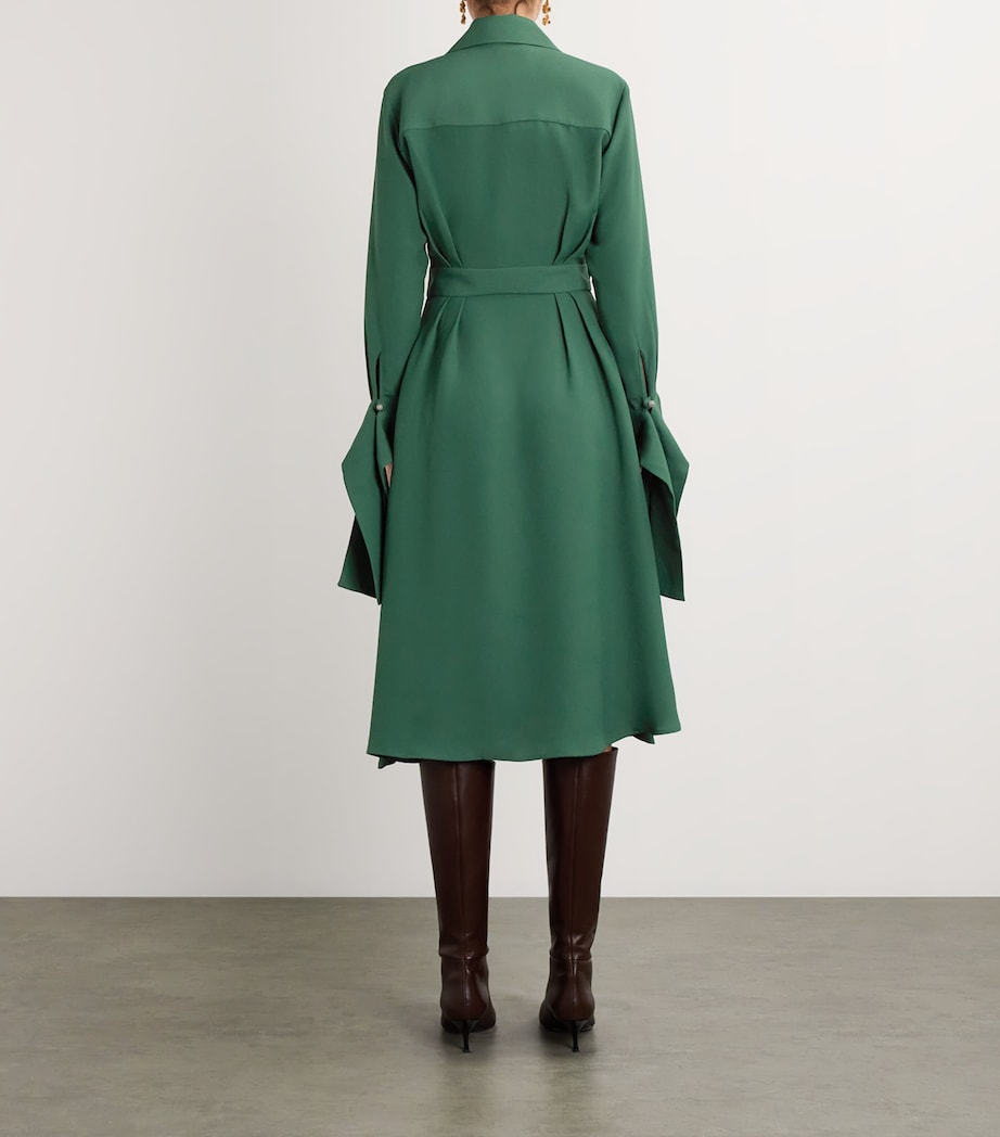 Palmer//Harding Womens Confession Shirt Dress Green Crepe Image 3