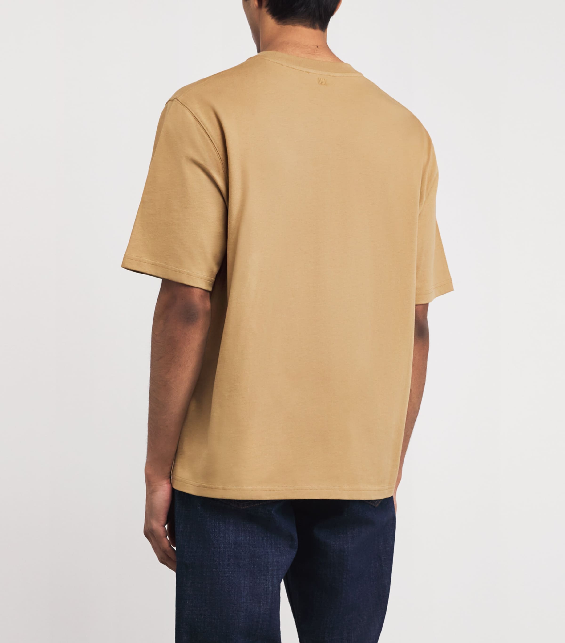 Cotton Zigzag Logo T-Shirt A047 CAMEL/EVERGREEN Image 4