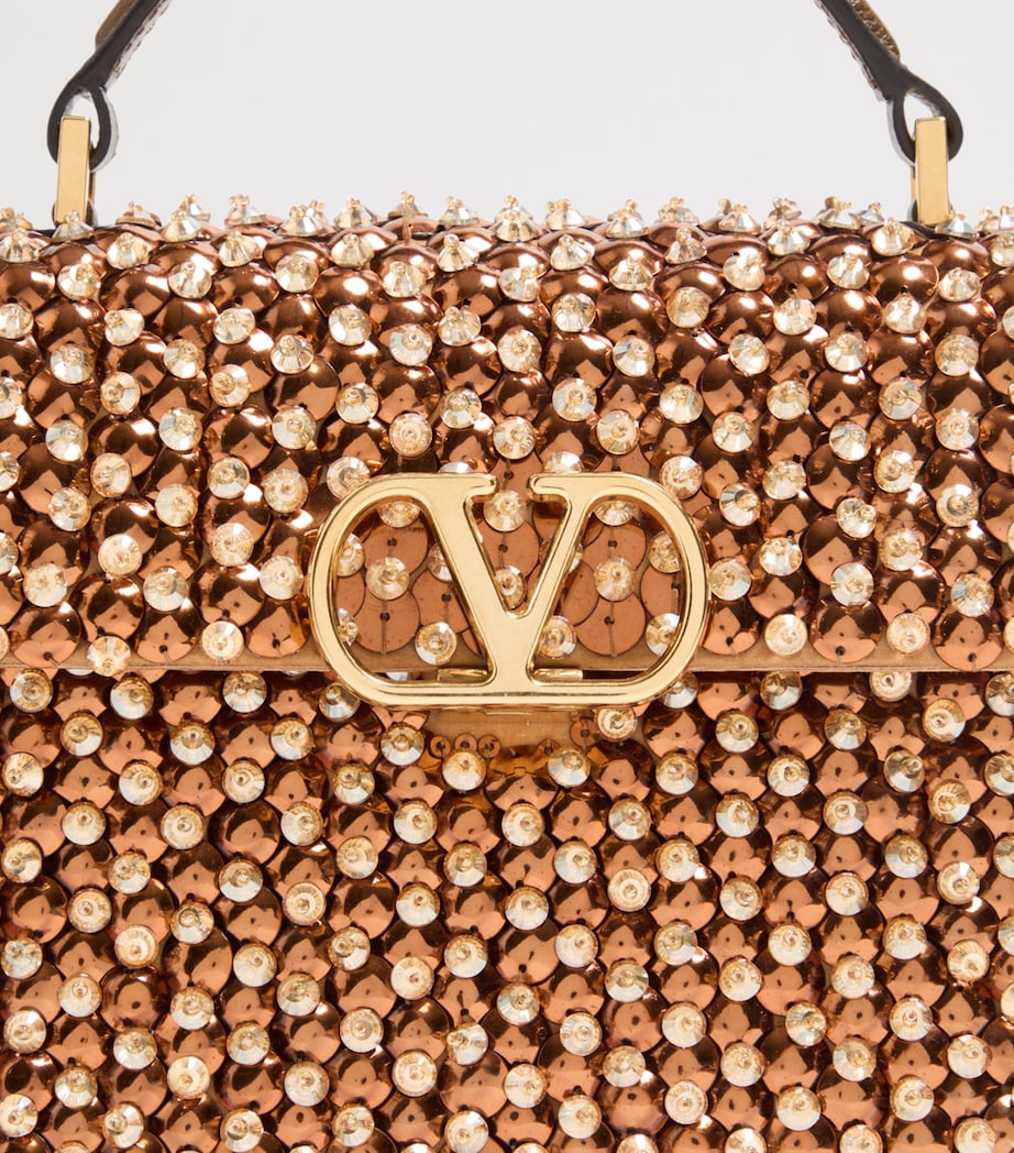 Valentino Garavani Mini Silk Embellished VSLING Top-Handle Bag Image 6