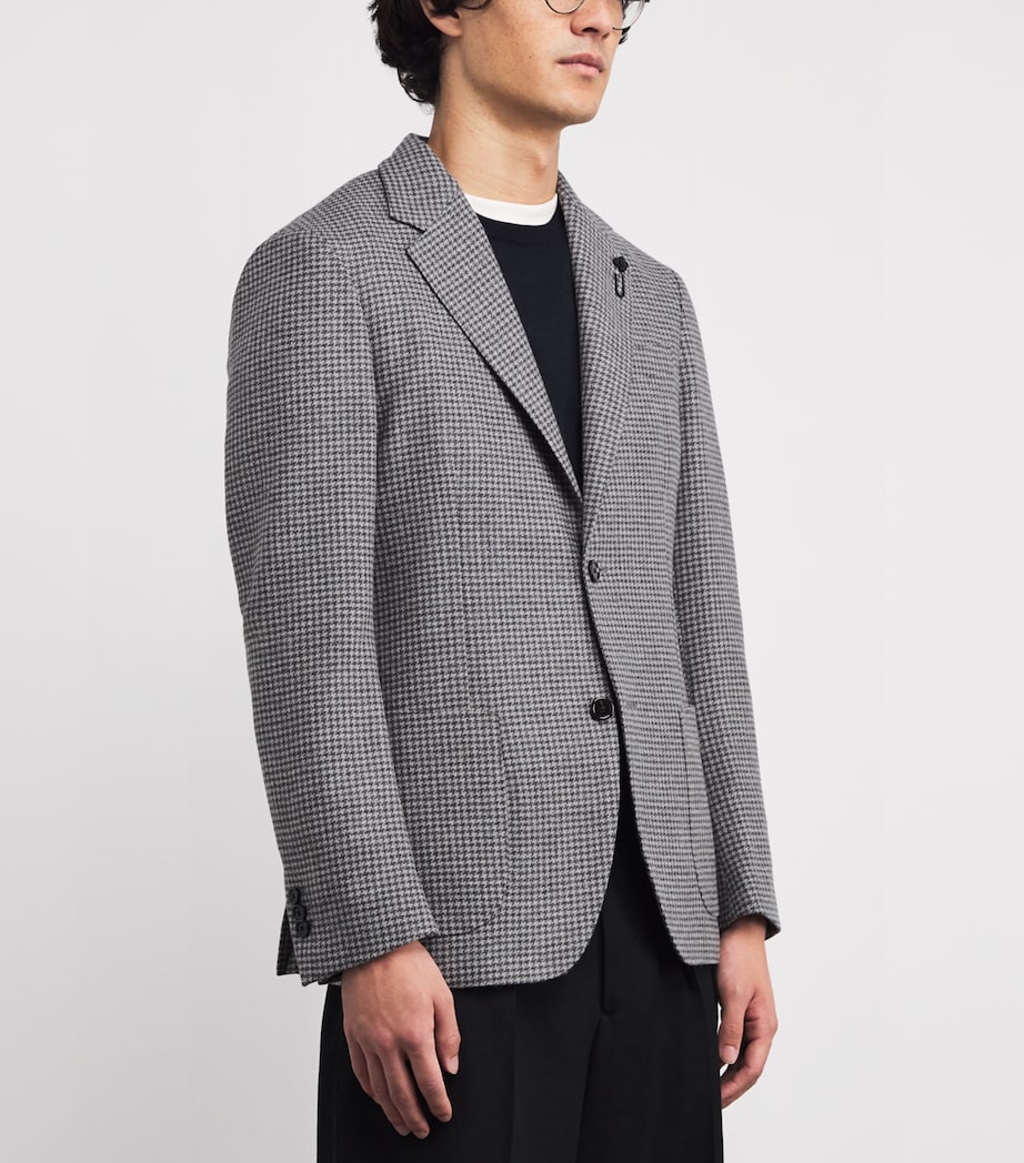 Wool-Cashmere Houndstooth Blazer 910GR MCR PIED GREY Image 3