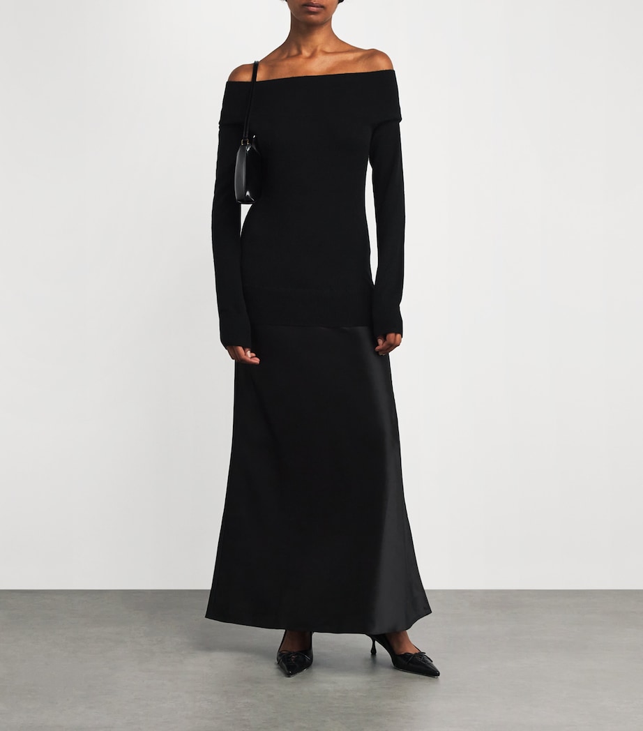 Cashmere-Silk Sweater Maxi Dress BLACK Image 2