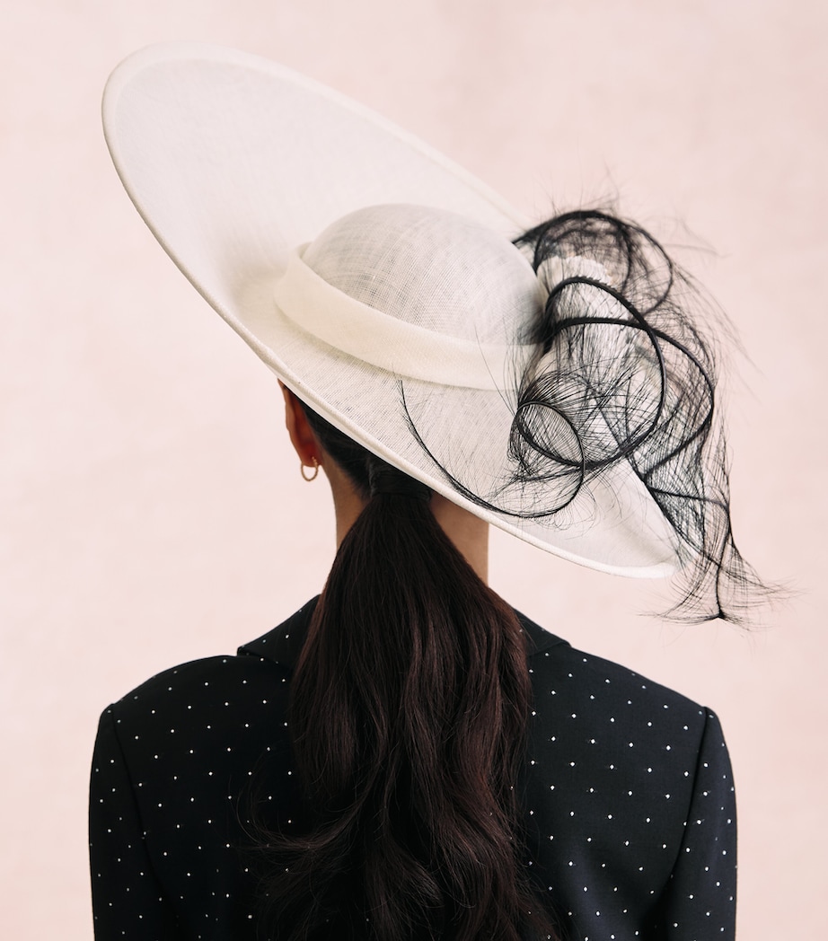 Rachel Trevor-Morgan Flower-Detail Wide-Brim Hat White/black Image 3