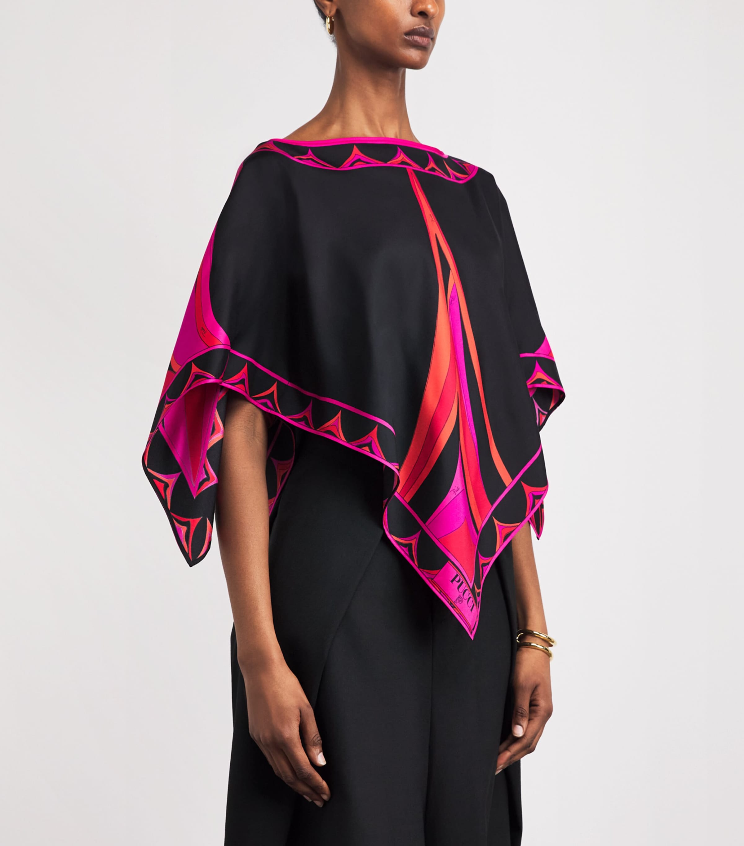 PUCCI Womens Silk Fari Kaftan Top Fuchsia Image 4